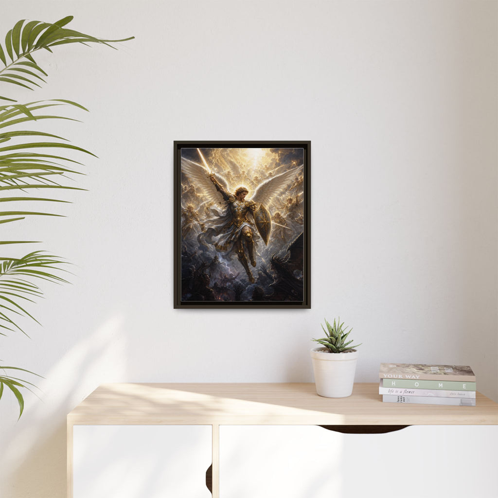 Framed Matte Canvas: Radiant Archangel Wall Art
