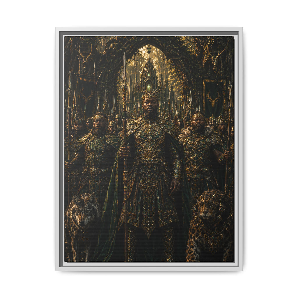 Fine Art Paper Print — Mythic Golden Warrior Court Art