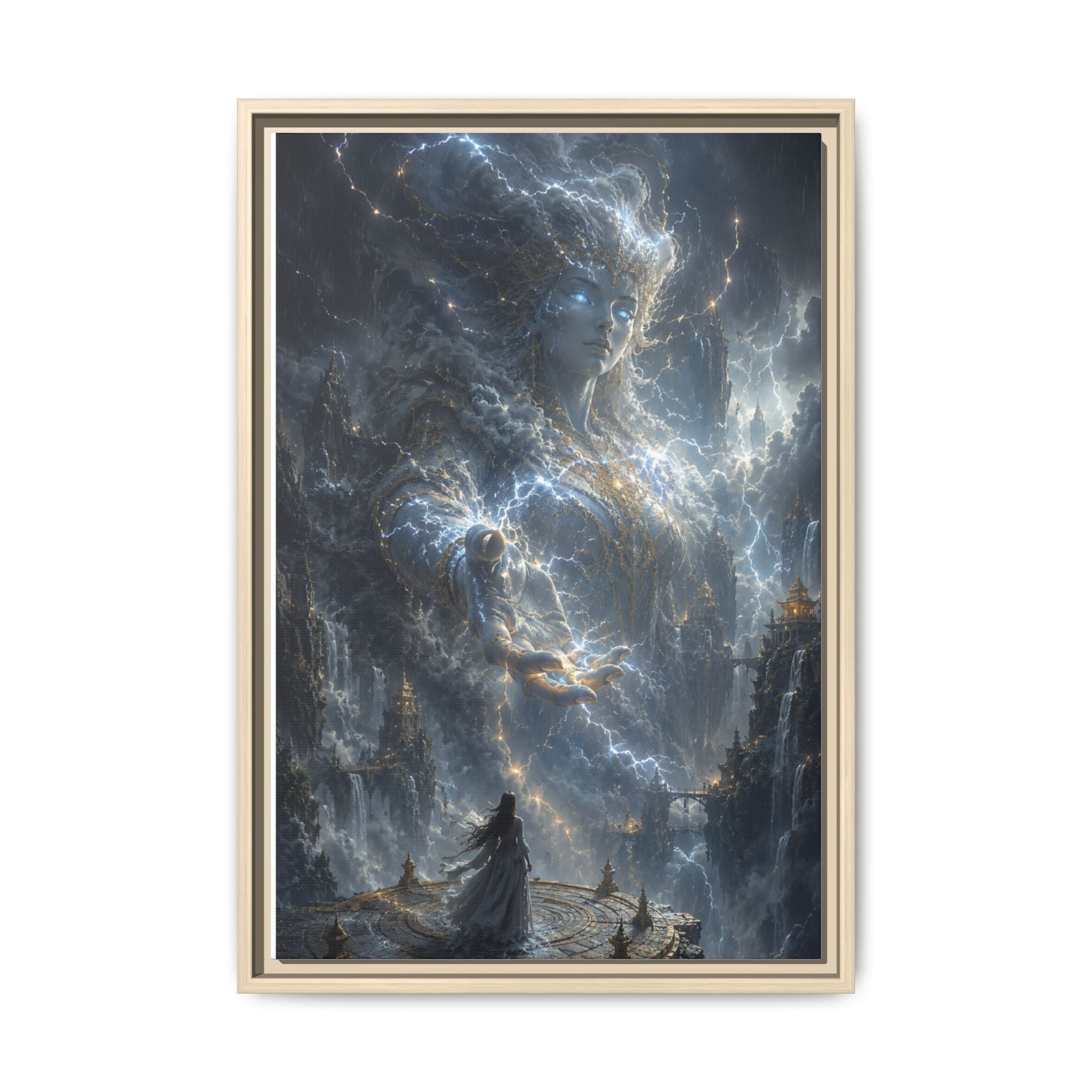 Framed Matte Canvas Print — Ethereal Star Goddess Fantasy Wall Art