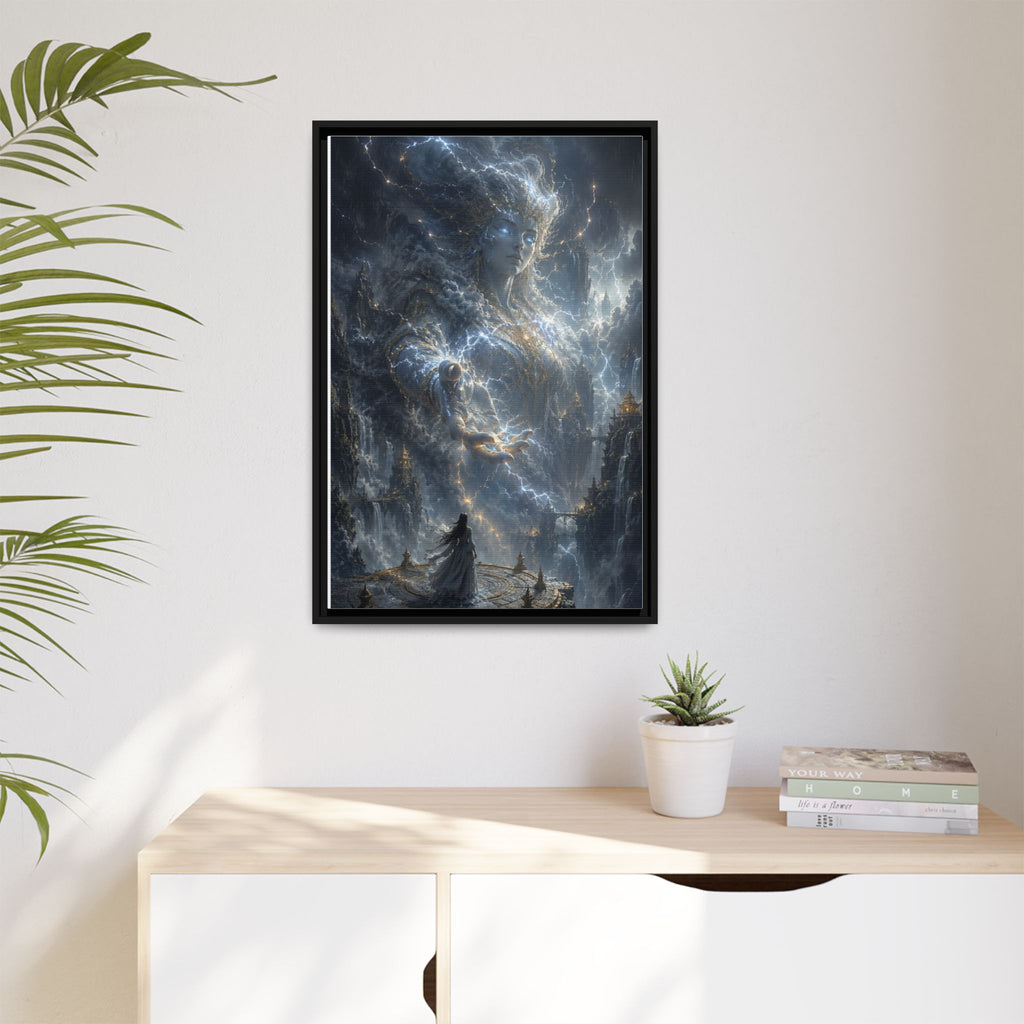 Framed Matte Canvas Print — Ethereal Star Goddess Fantasy Wall Art