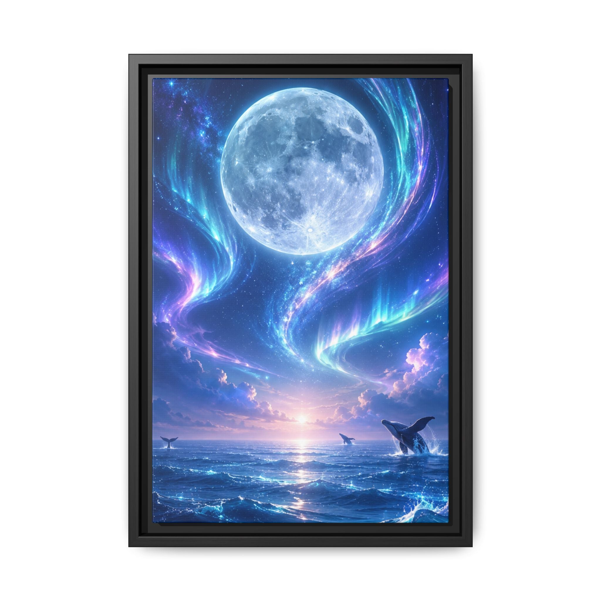 Fine Art Paper Print - Lunar Aurora Ocean Scene