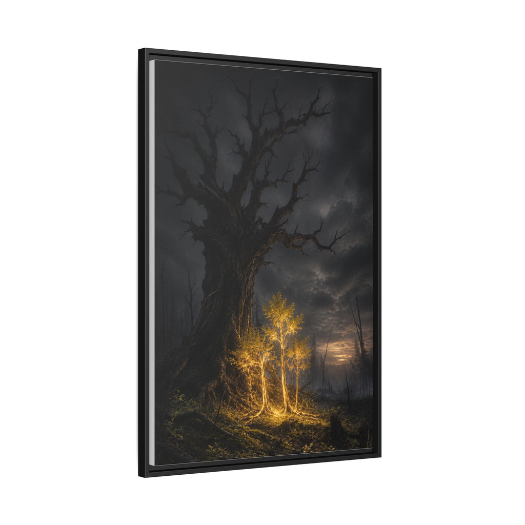 Framed Matte Canvas — Glowing Enchanted Tree Wall Art