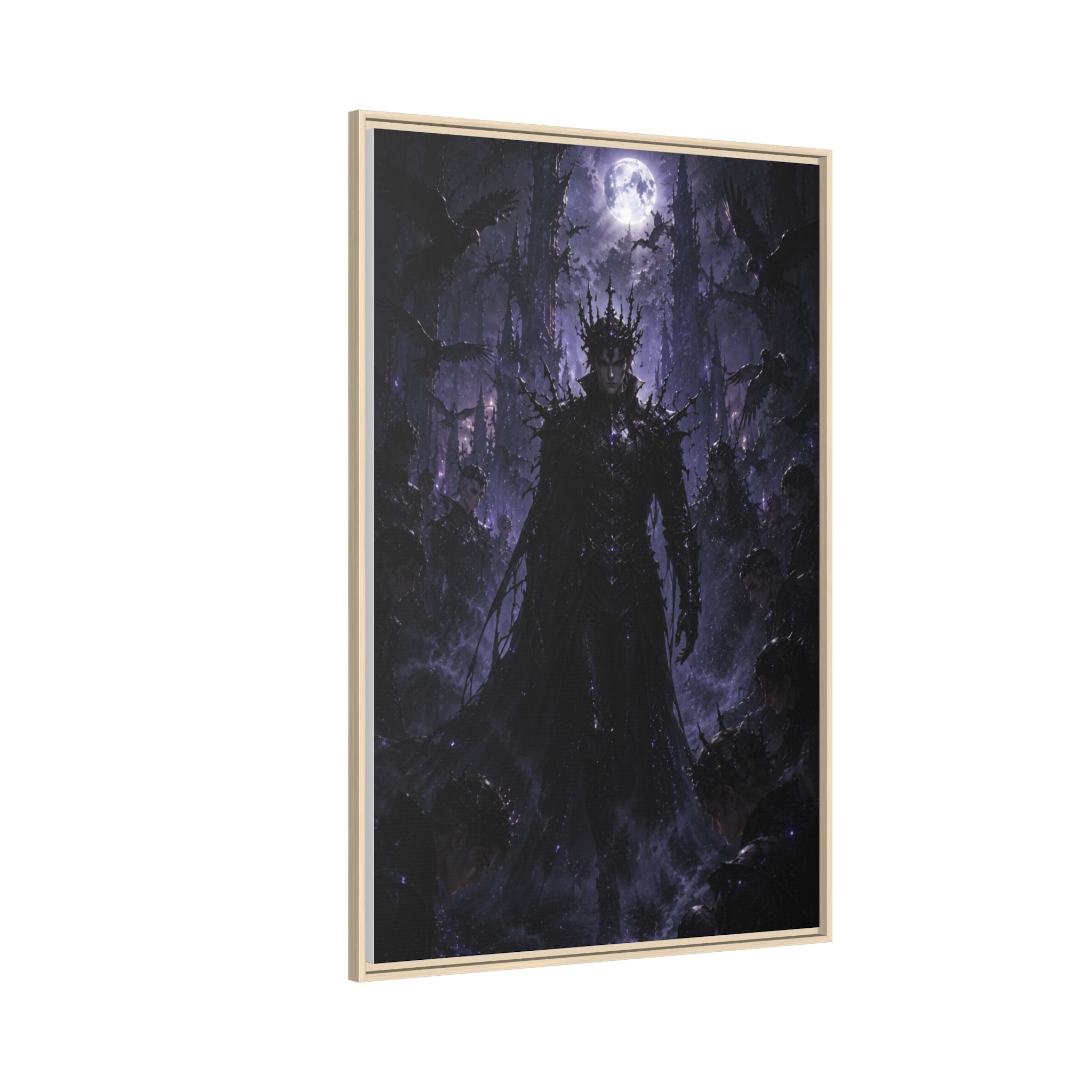 Dark King Matte Canvas Framed Print — Gothic Fantasy Wall Art