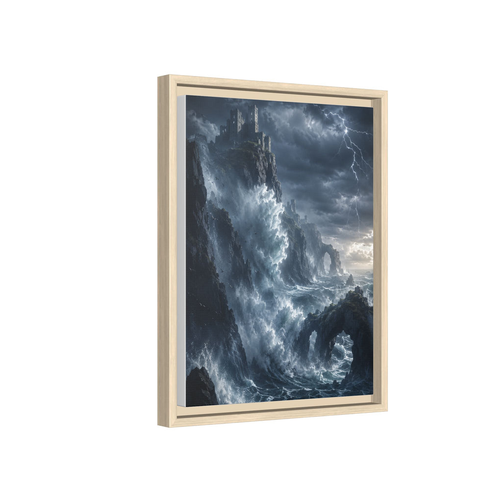 Framed Matte Canvas - Stormy Ocean Fantasy Wall Art