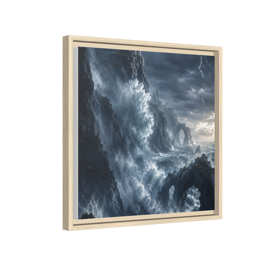 Framed Matte Canvas - Stormy Ocean Fantasy Wall Art