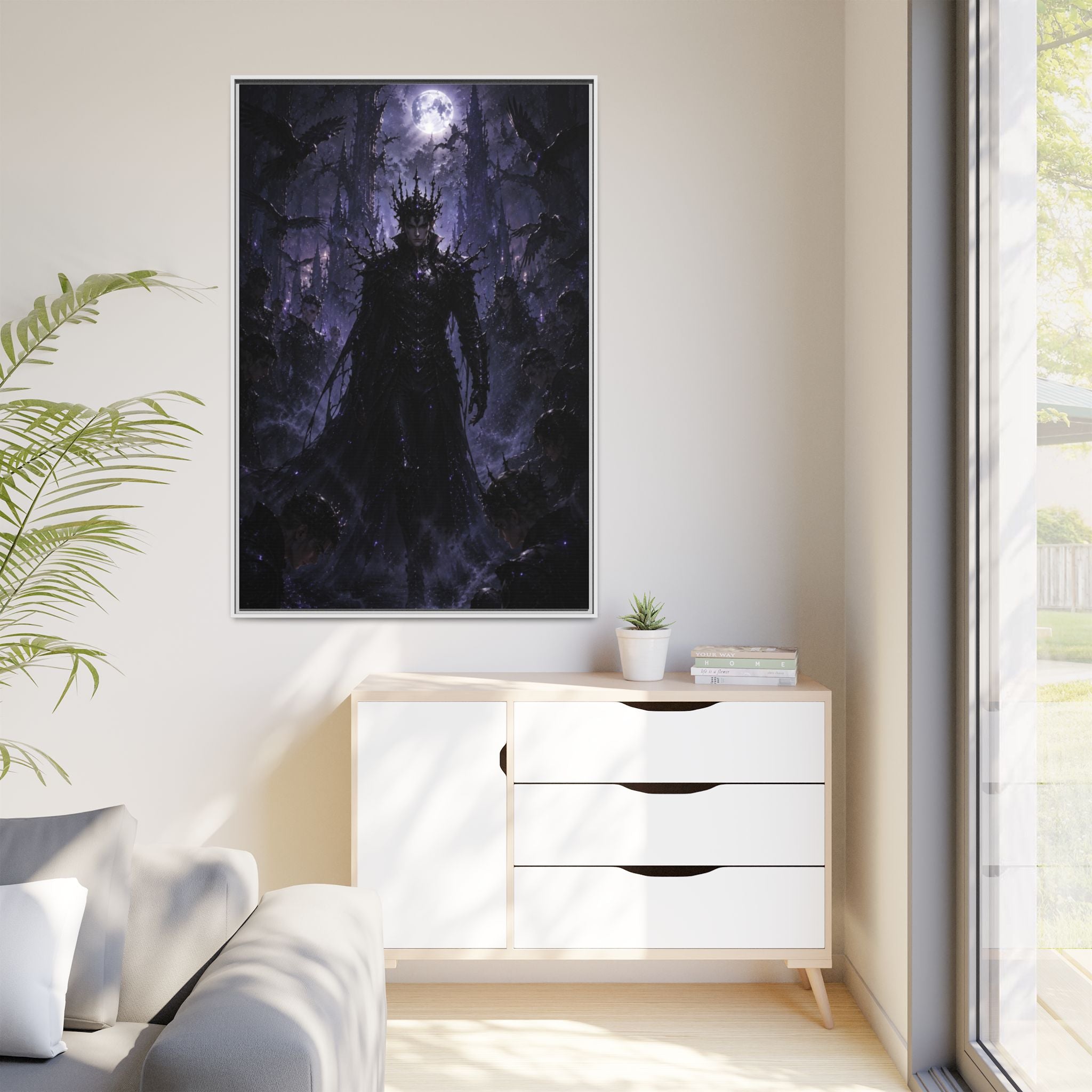 Dark King Matte Canvas Framed Print — Gothic Fantasy Wall Art