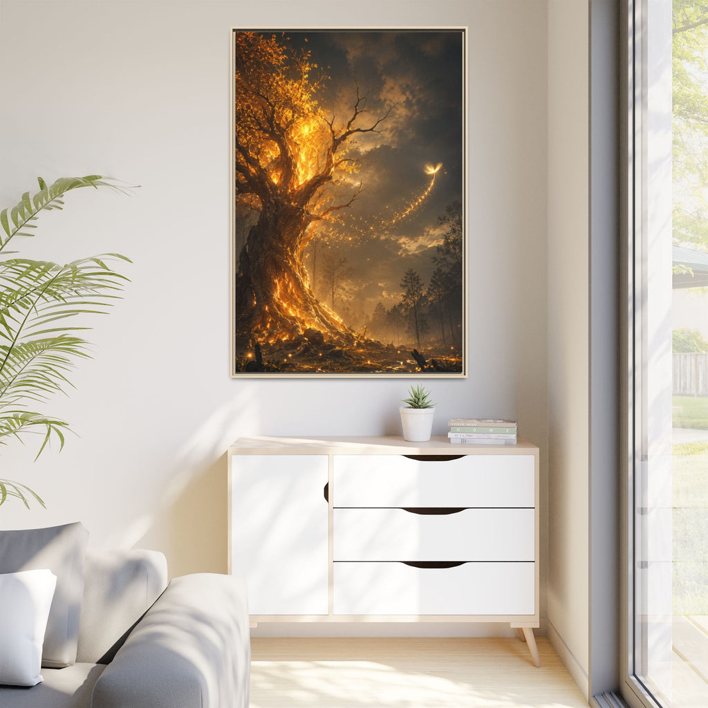 Framed Matte Canvas — Glowing Enchanted Tree Wall Art
