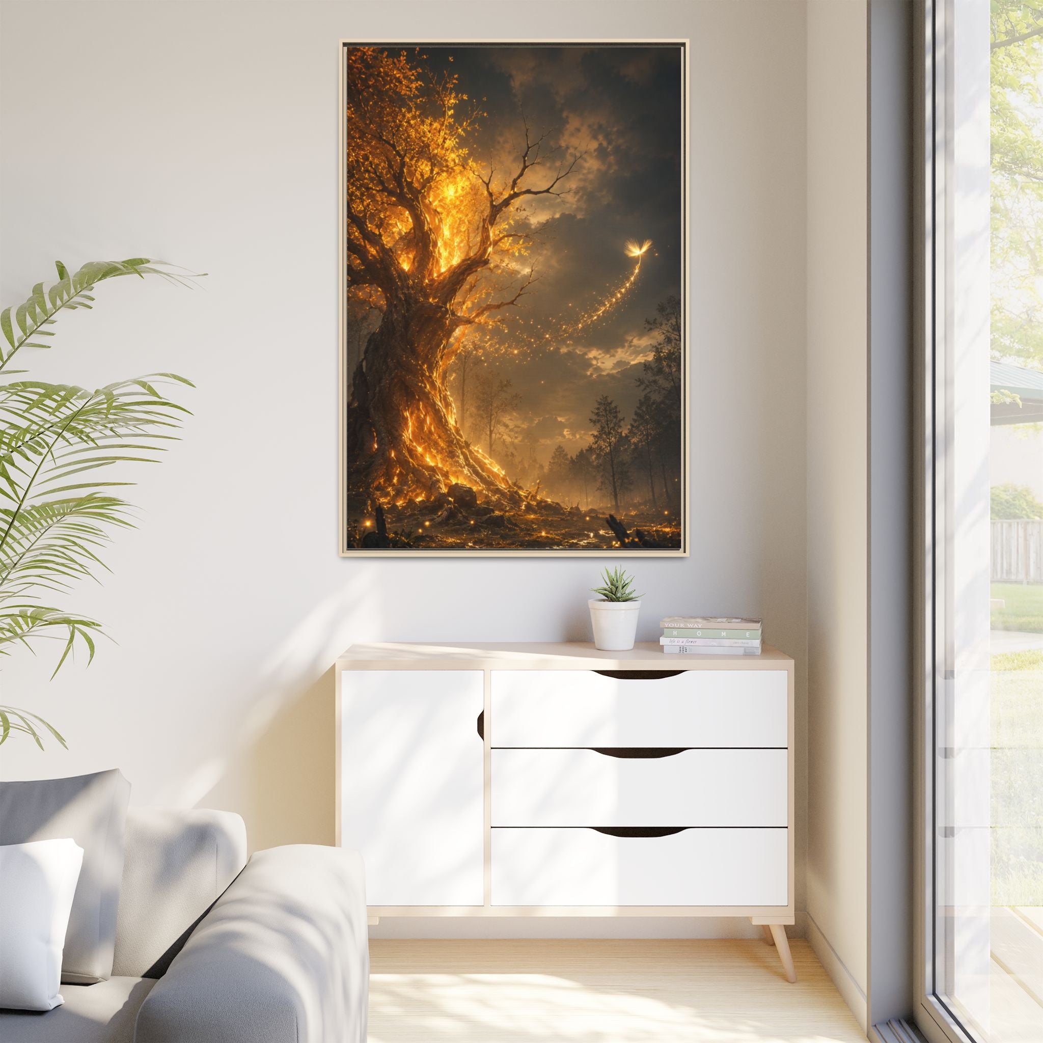 Framed Matte Canvas — Glowing Enchanted Tree Wall Art