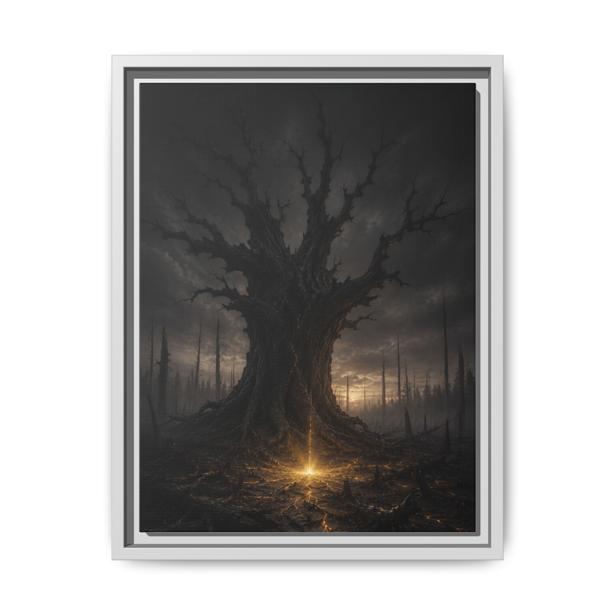 Dark Fantasy Tree Canvas Print — Framed Matte Wall Art