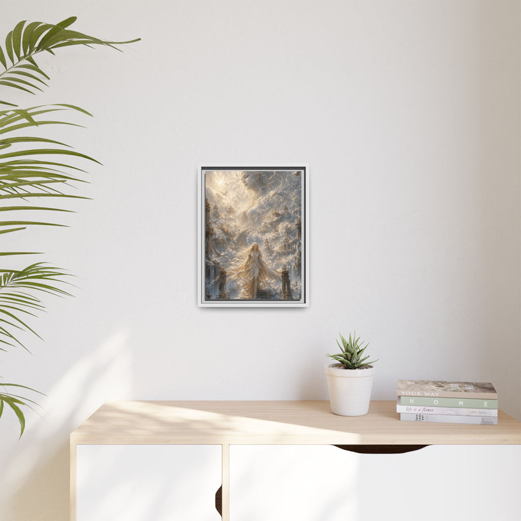 Ethereal Goddess Matte Framed Canvas Art — Dreamlike Fantasy Wall Decor