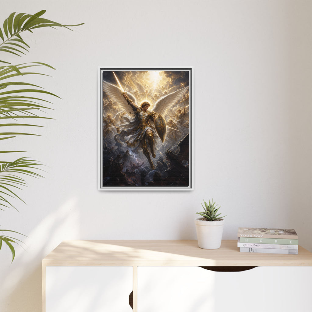 Framed Matte Canvas: Radiant Archangel Wall Art