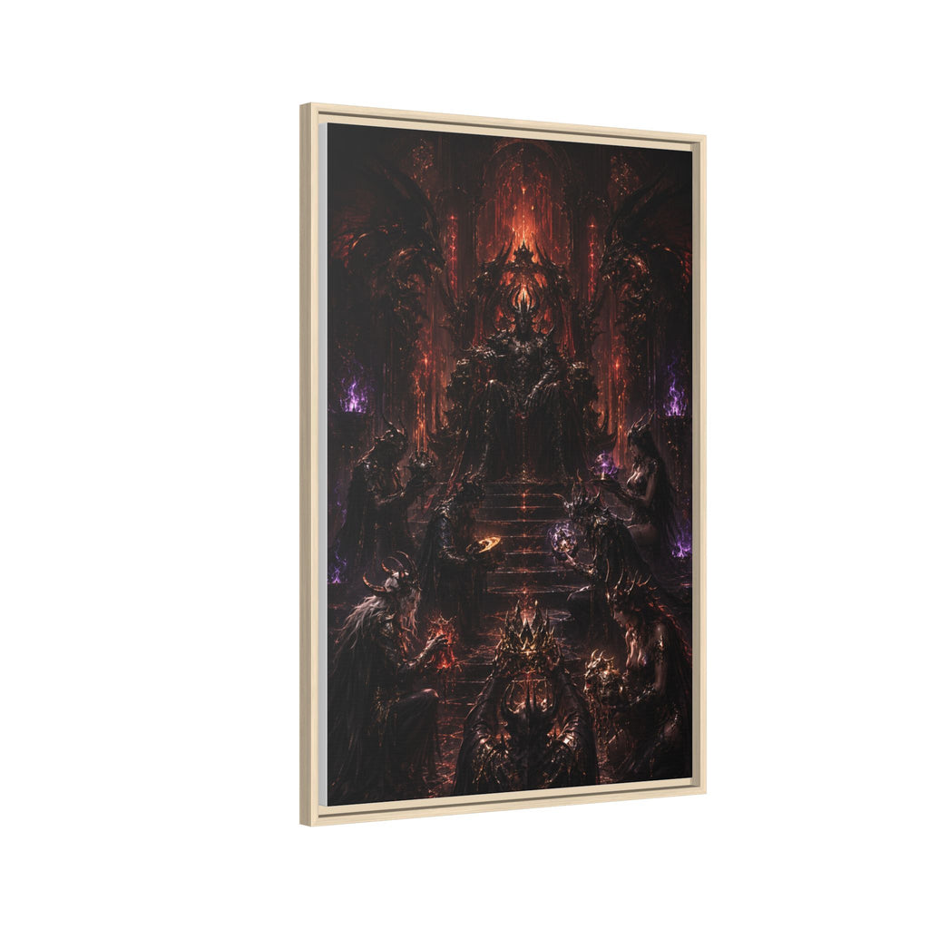 Dark Fantasy Throne Room Matte Canvas Print (Framed)