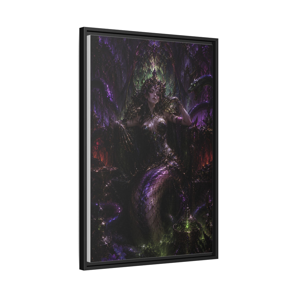 Dark Fantasy Goddess Matte Canvas Print — Framed Multi‑Color Wall Art