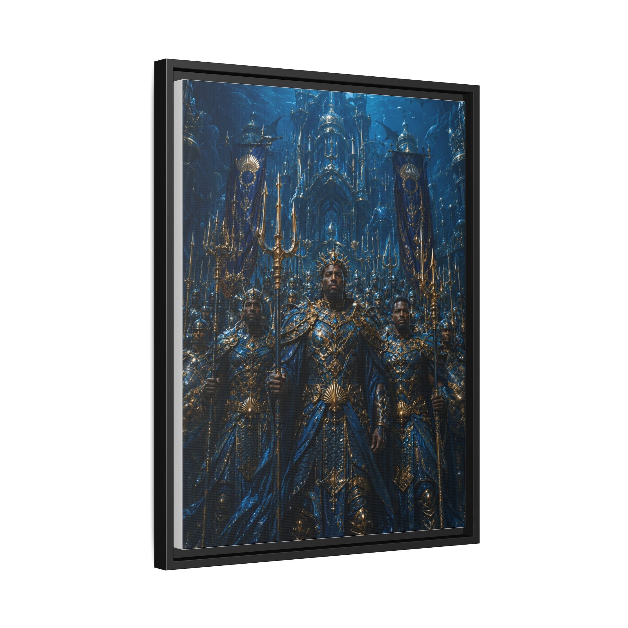 Framed Matte Canvas - Underwater King Artwork