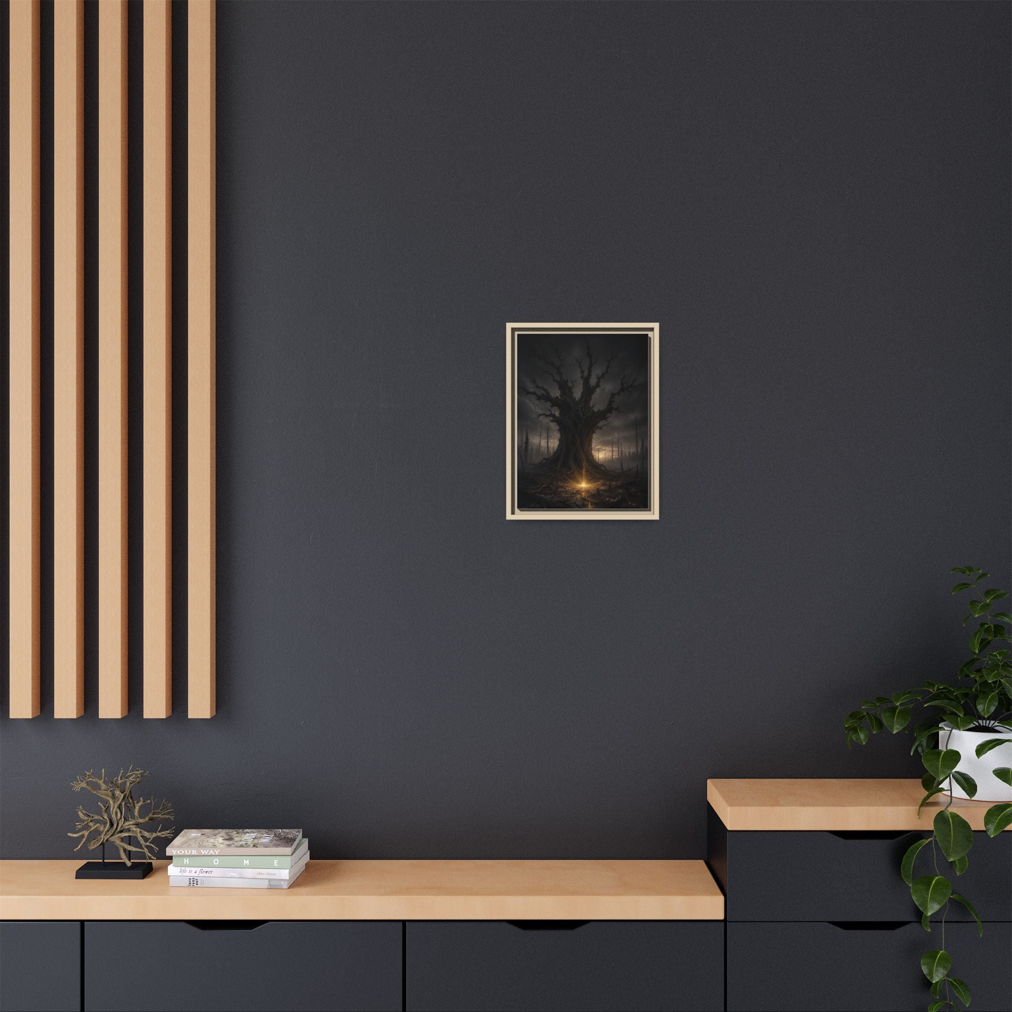 Dark Fantasy Tree Canvas Print — Framed Matte Wall Art