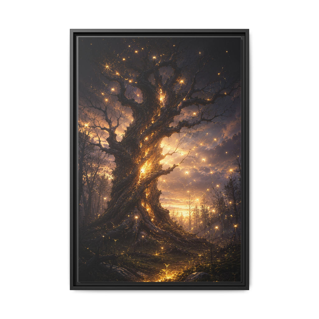 Enchanted Tree Matte Canvas Print — Framed Fantasy Wall Art