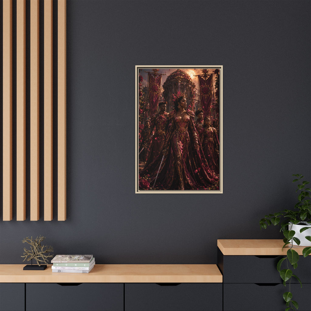 Framed Matte Canvas Art — Regal Fantasy Queen Portrait