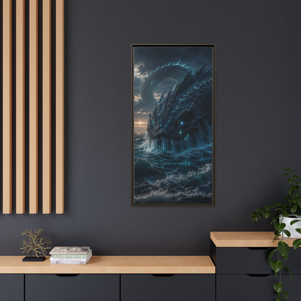 Framed Matte Canvas - Mythic Sea Leviathan Wall Art