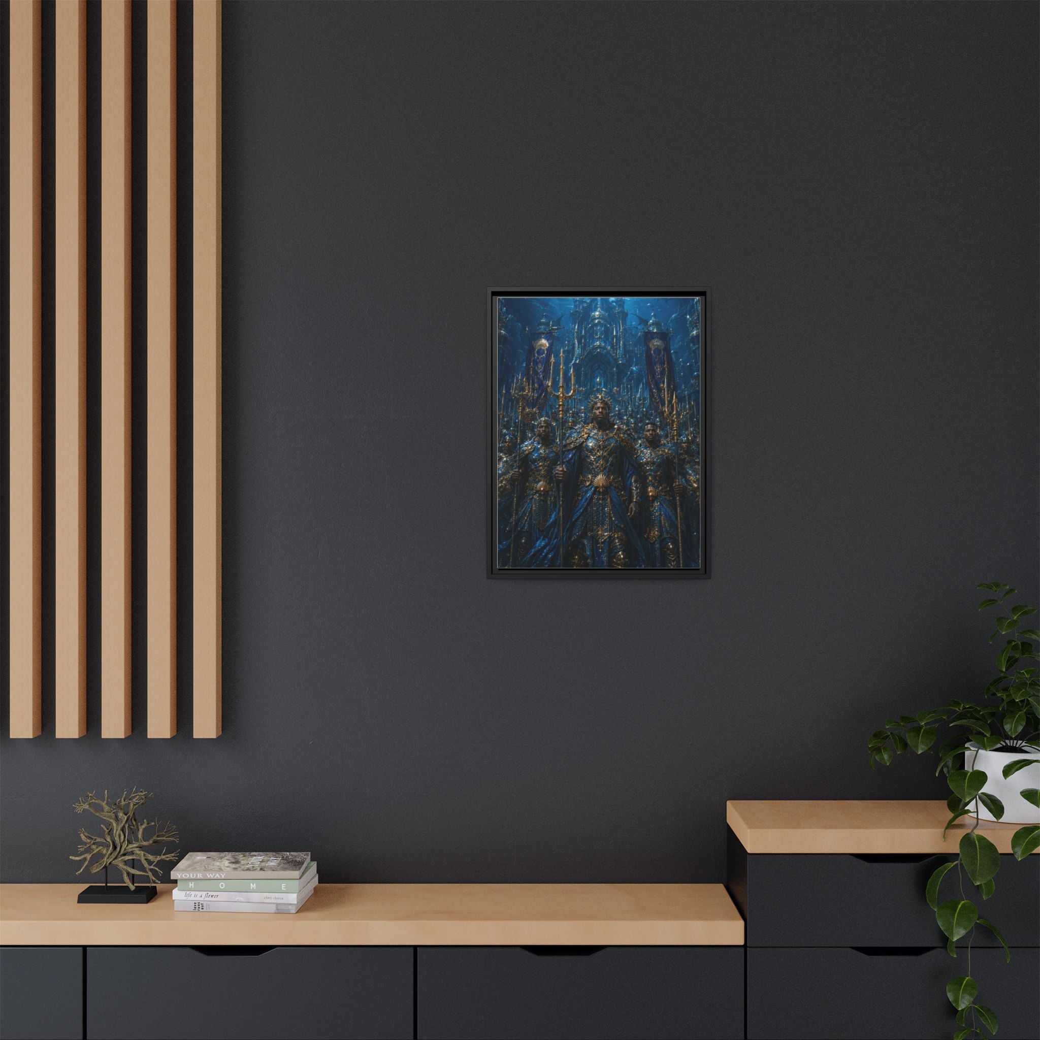 Framed Matte Canvas - Underwater King Artwork
