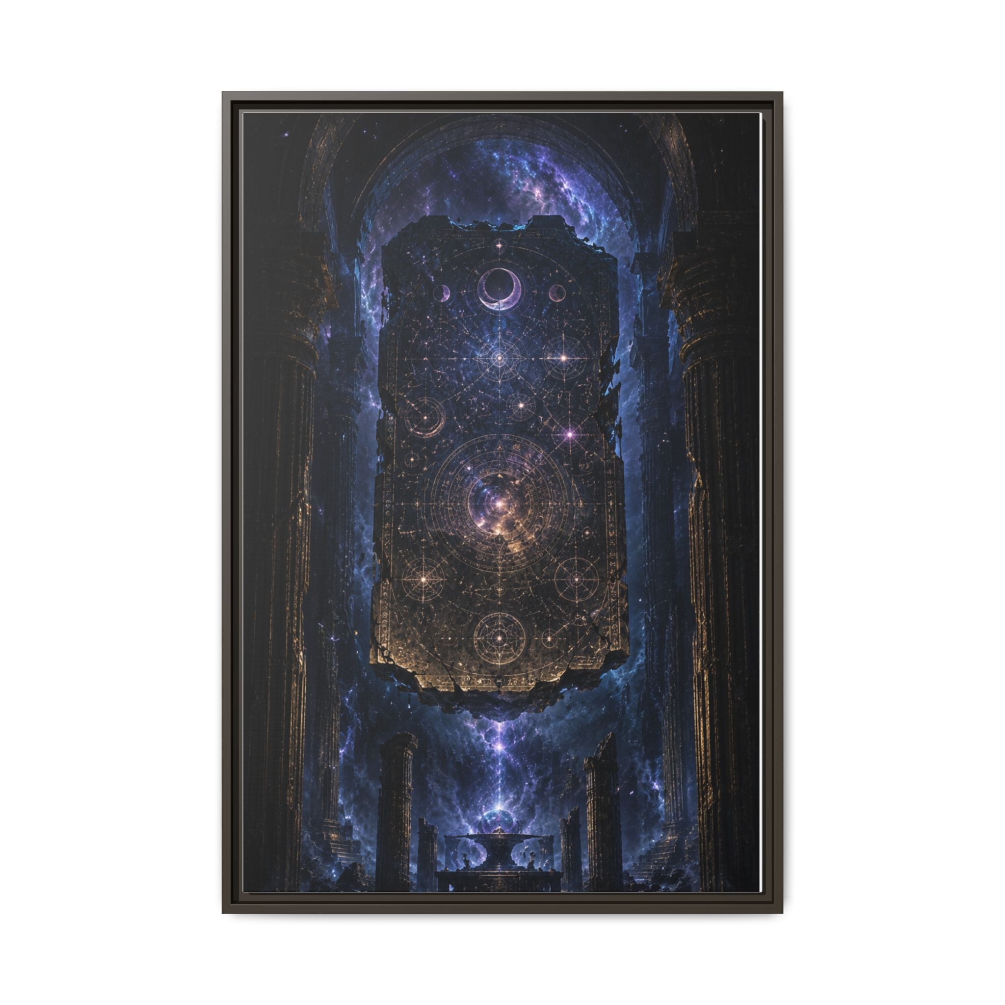 Framed Matte Canvas Wall Art — Cosmic Cathedral Galaxy Print