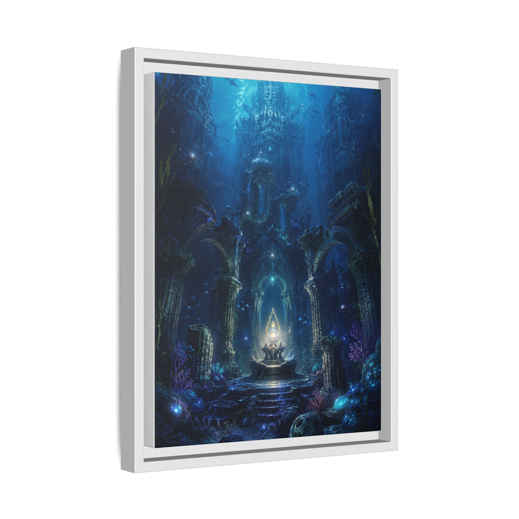 Framed Matte Canvas - Enchanted Underwater Temple Fantasy Art