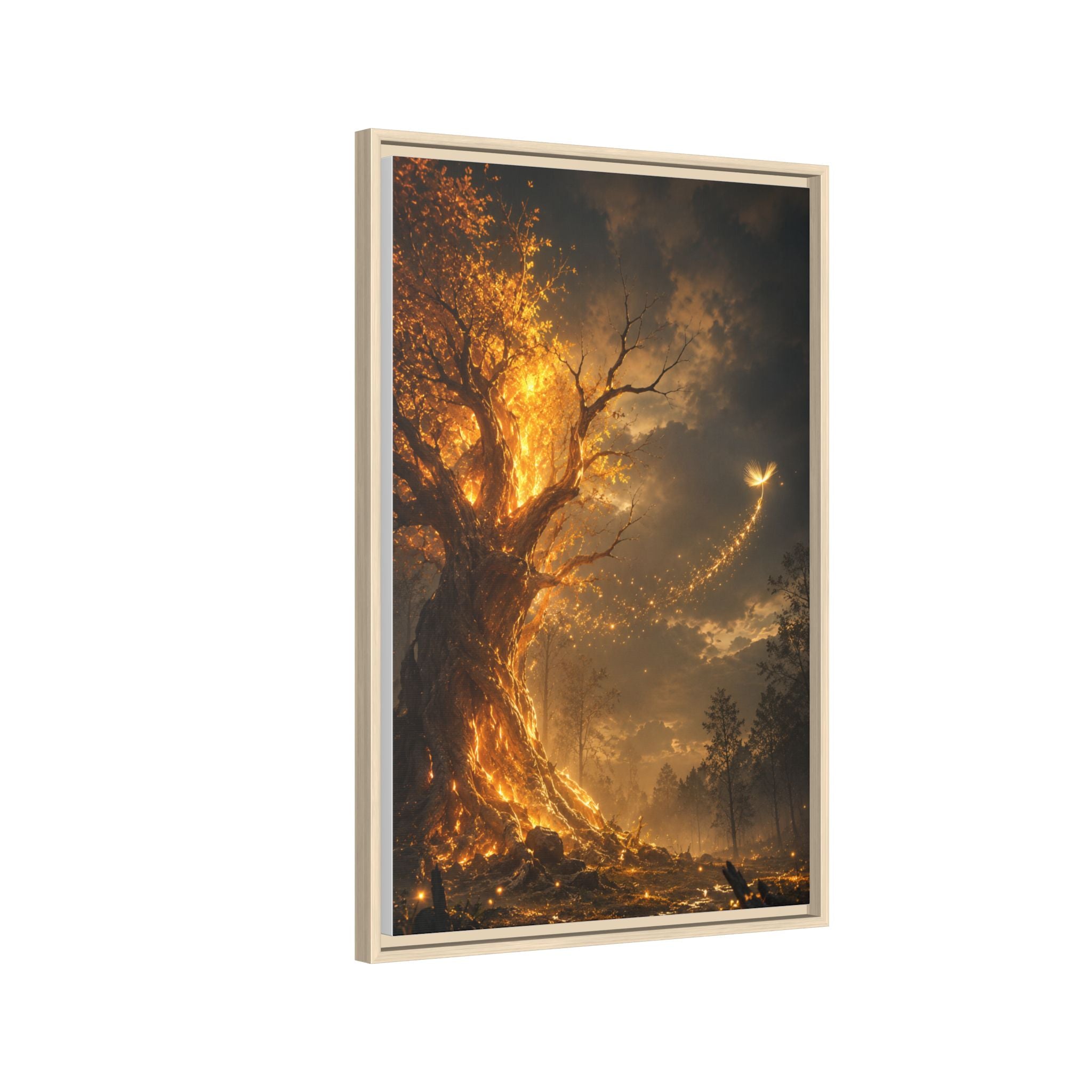 Framed Matte Canvas — Glowing Enchanted Tree Wall Art
