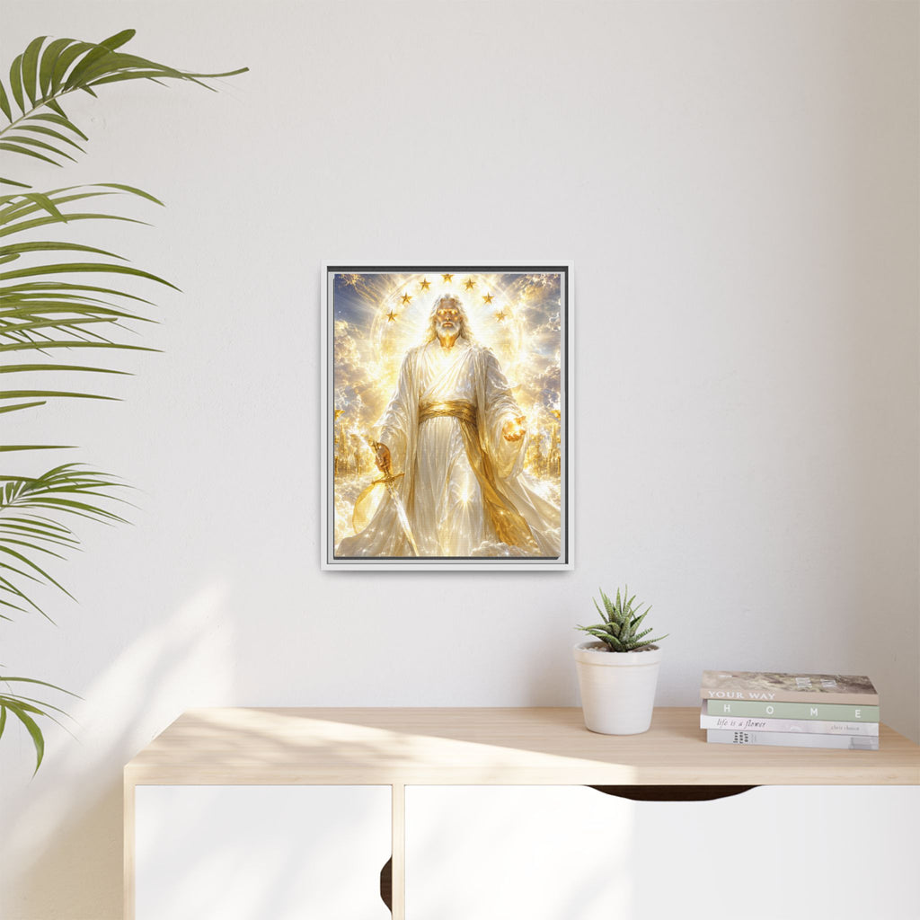Framed Matte Canvas: Radiant Divine Christ Art Print