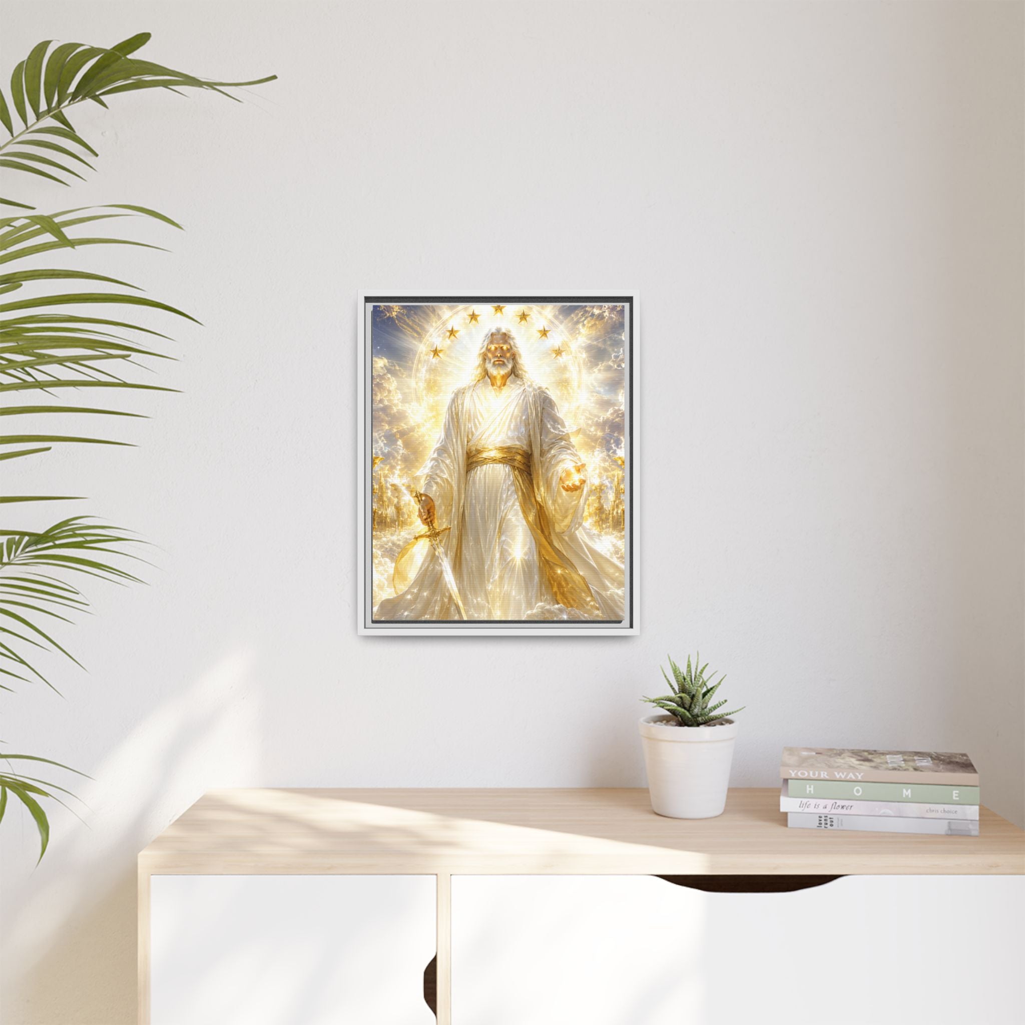 Framed Matte Canvas: Radiant Divine Christ Art Print