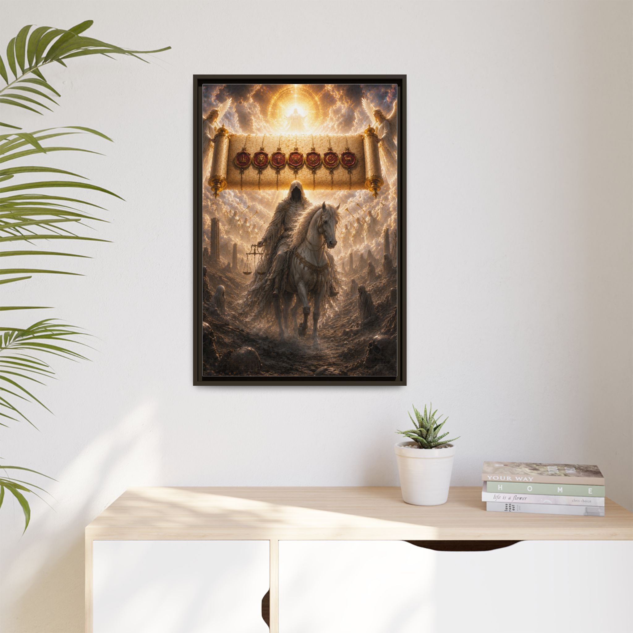 Framed Matte Canvas — Rider of the Pale Horse Biblical Apocalypse Wall Art