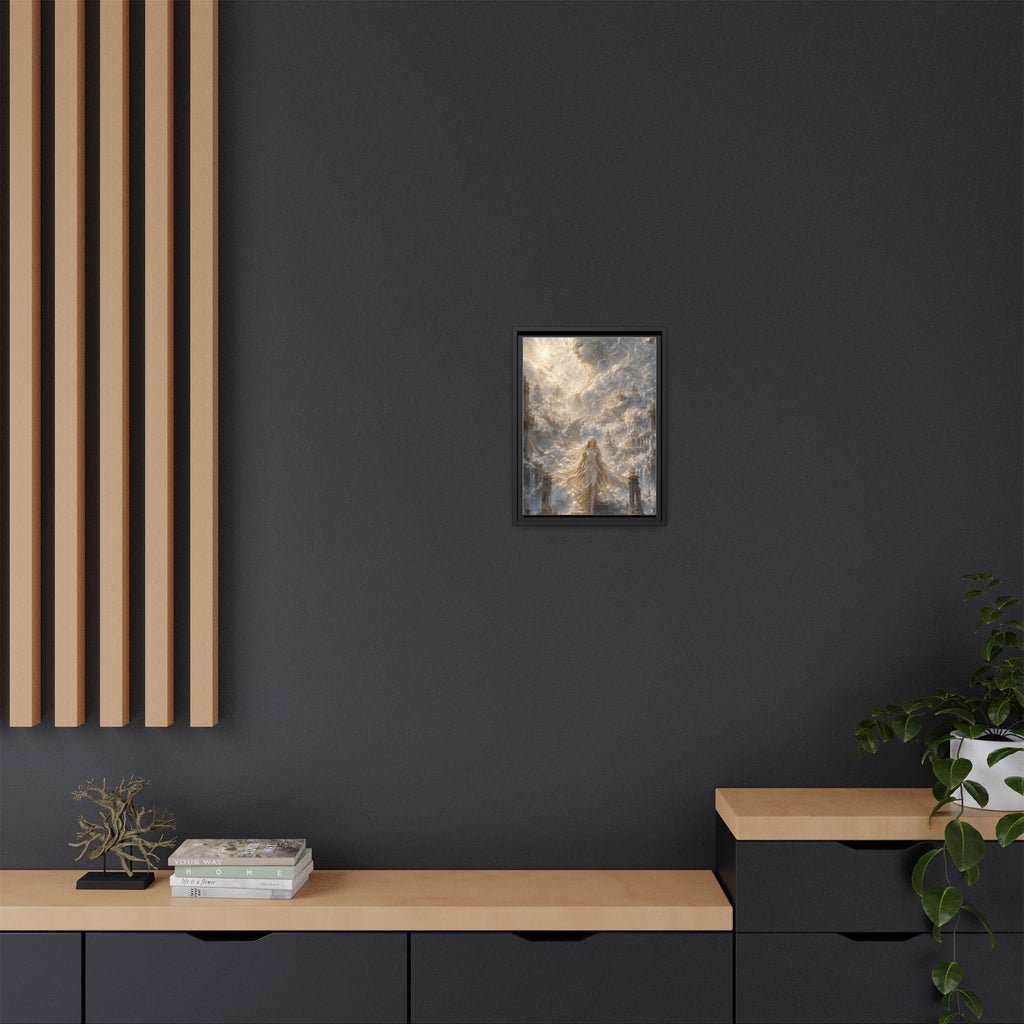 Ethereal Goddess Matte Framed Canvas Art — Dreamlike Fantasy Wall Decor