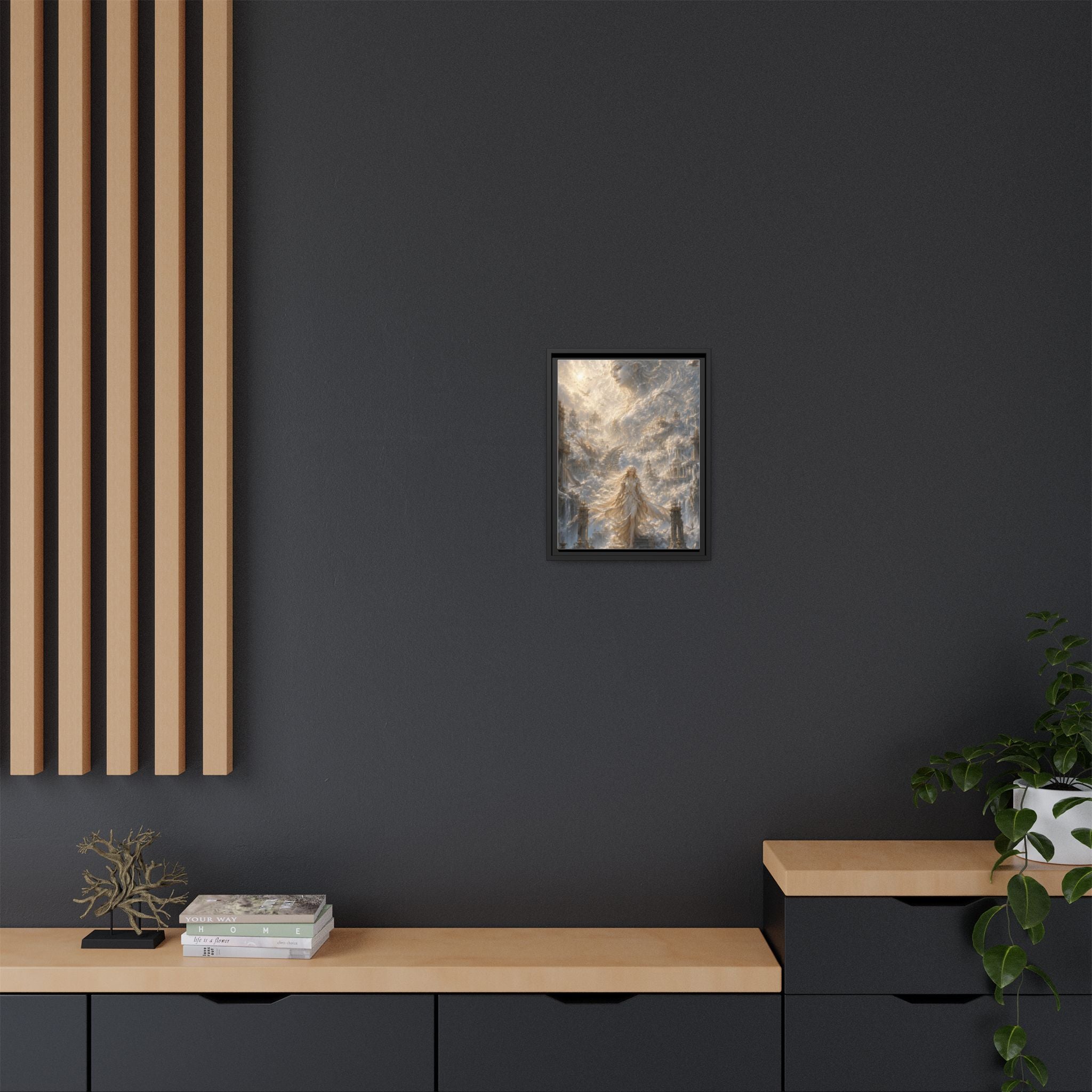 Ethereal Goddess Matte Framed Canvas Art — Dreamlike Fantasy Wall Decor