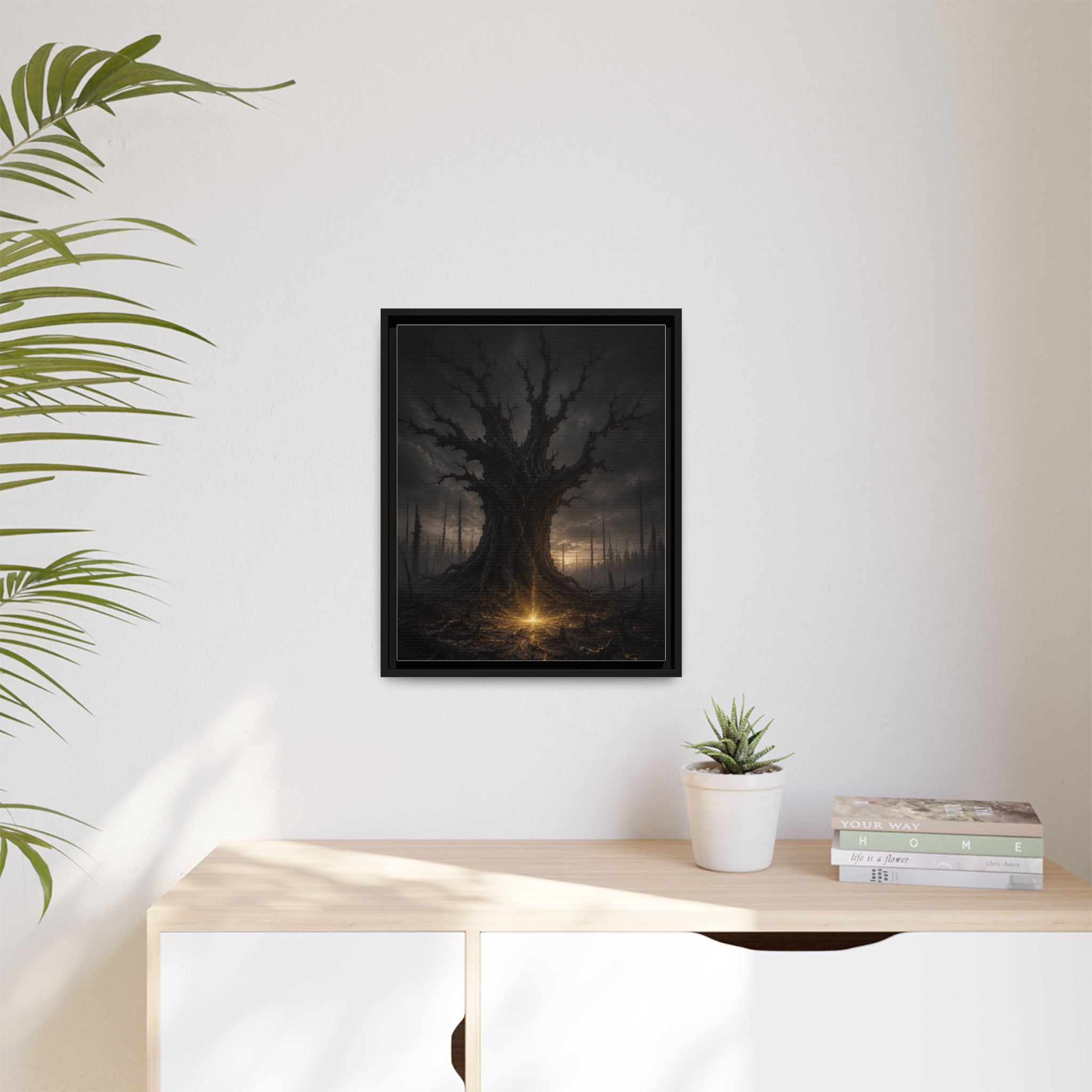 Dark Fantasy Tree Canvas Print — Framed Matte Wall Art
