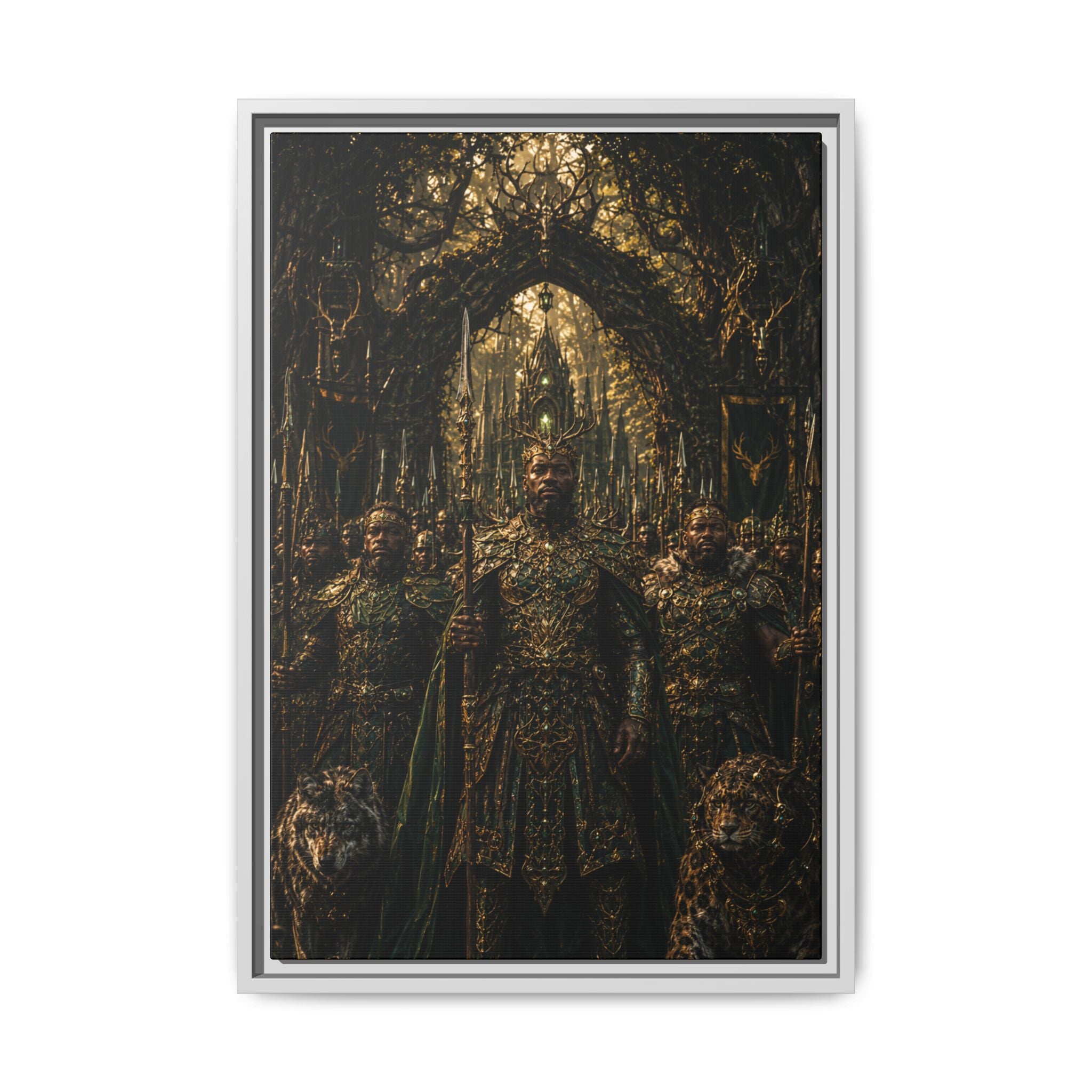 Fine Art Paper Print — Regal Fantasy King in Ornate Armor