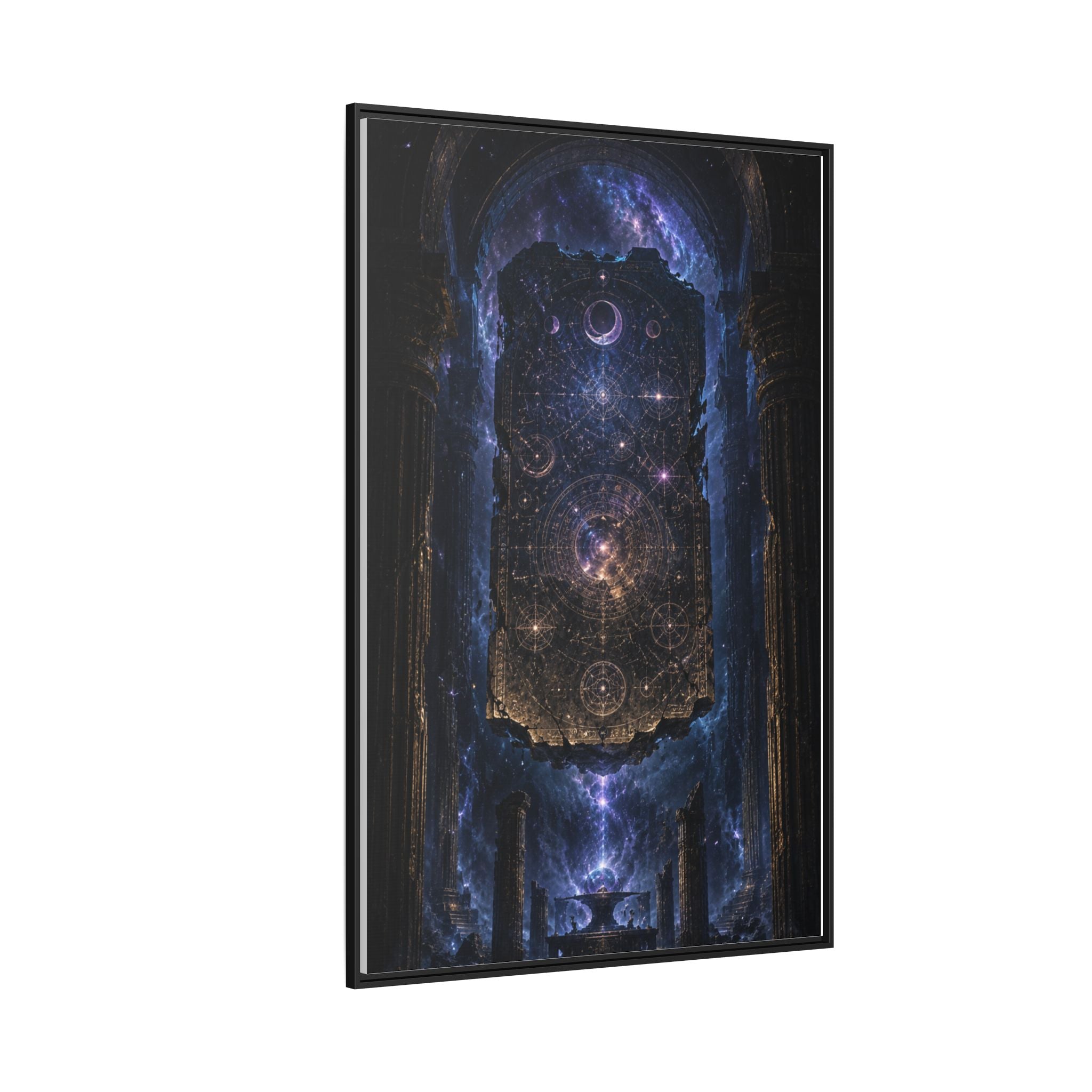 Framed Matte Canvas Wall Art — Cosmic Cathedral Galaxy Print
