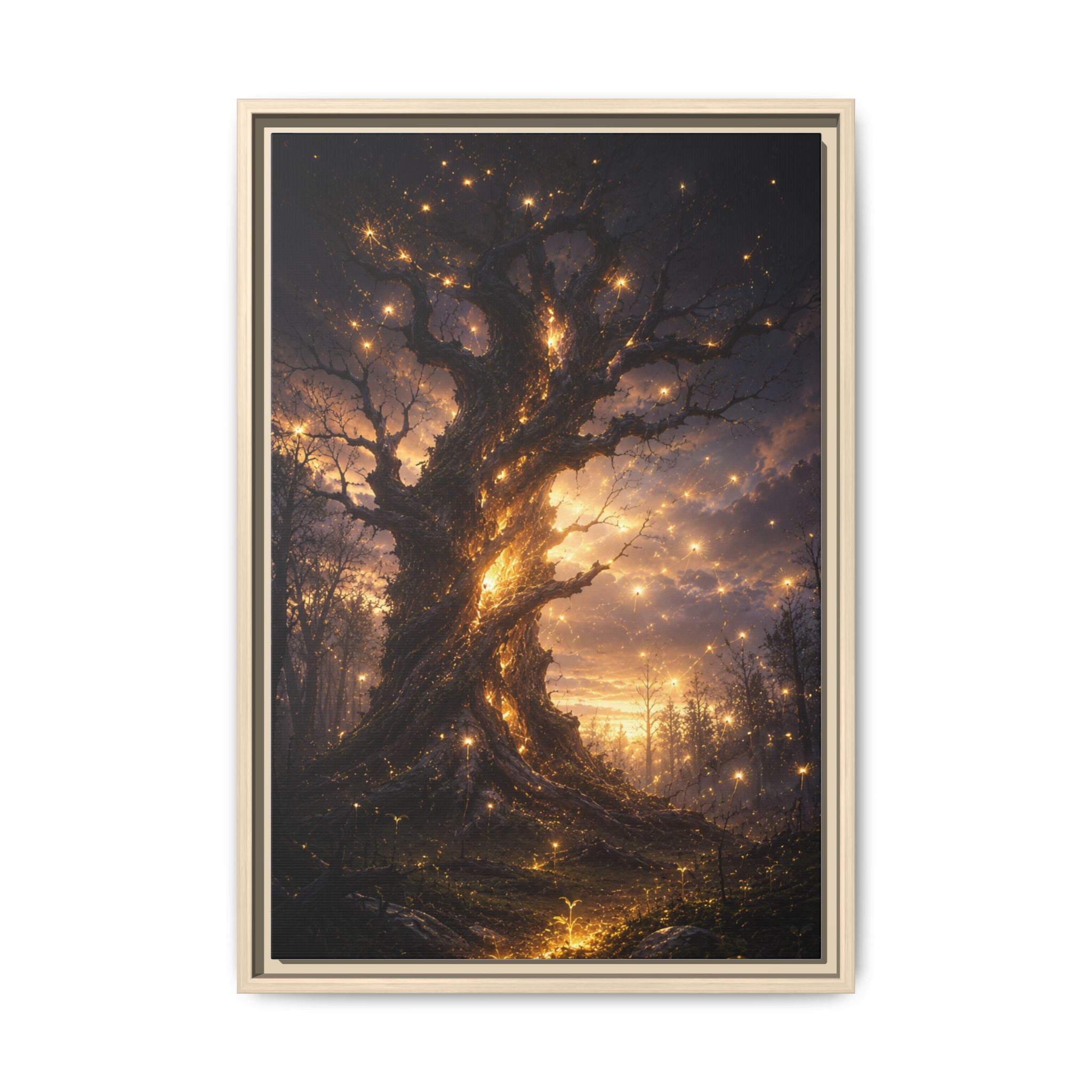Enchanted Tree Matte Canvas Print — Framed Fantasy Wall Art