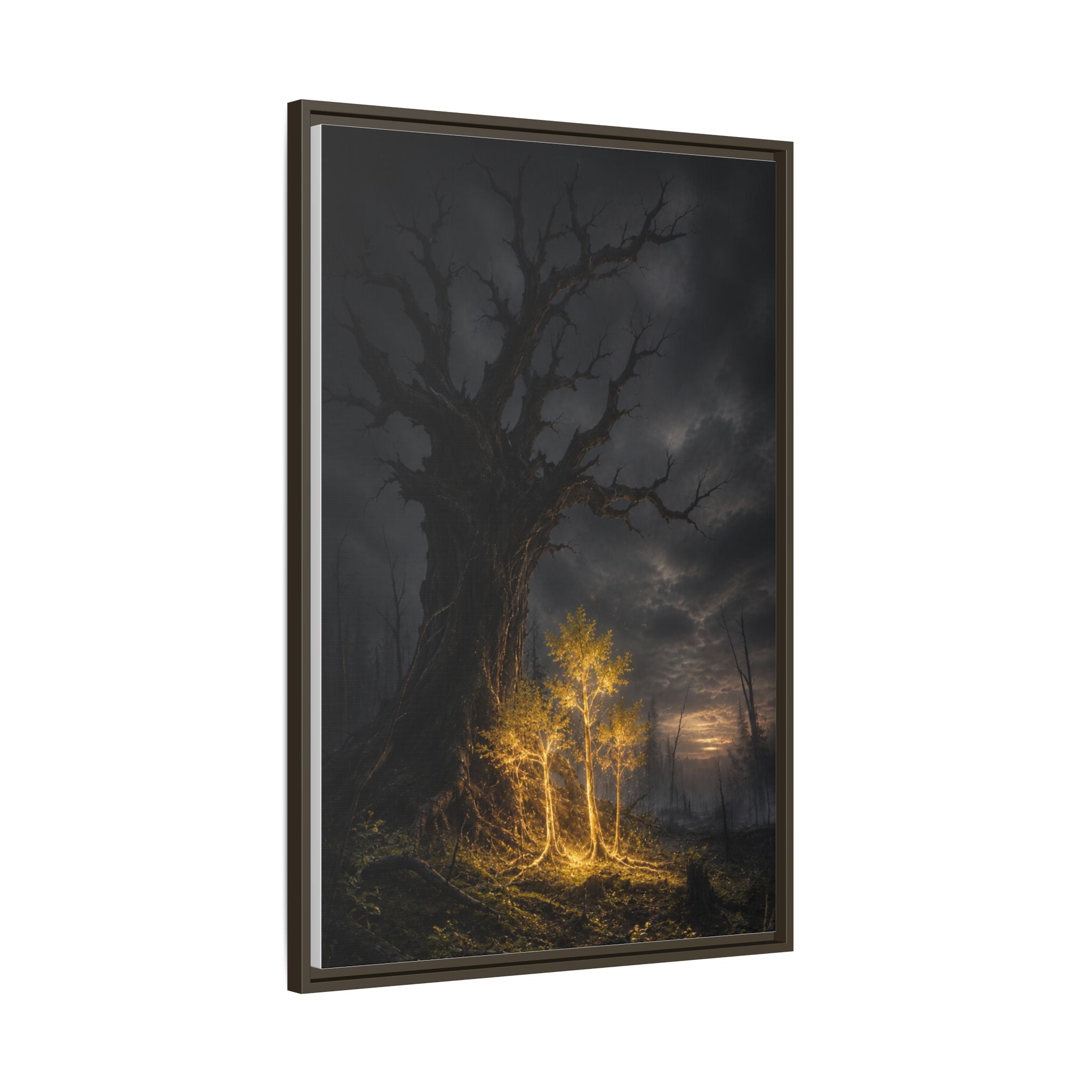 Framed Matte Canvas — Glowing Enchanted Tree Wall Art