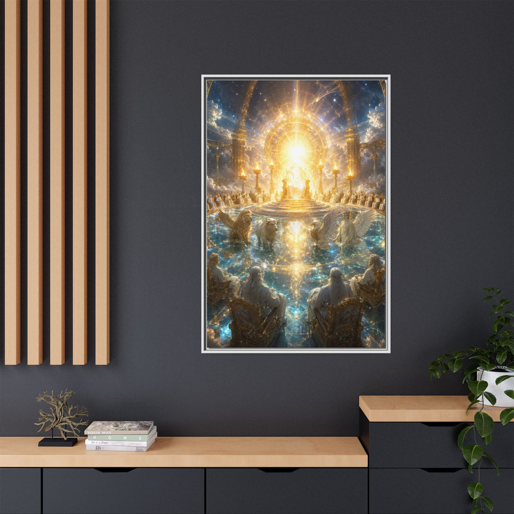 Heavenly Throne Room Matte Framed Canvas Print