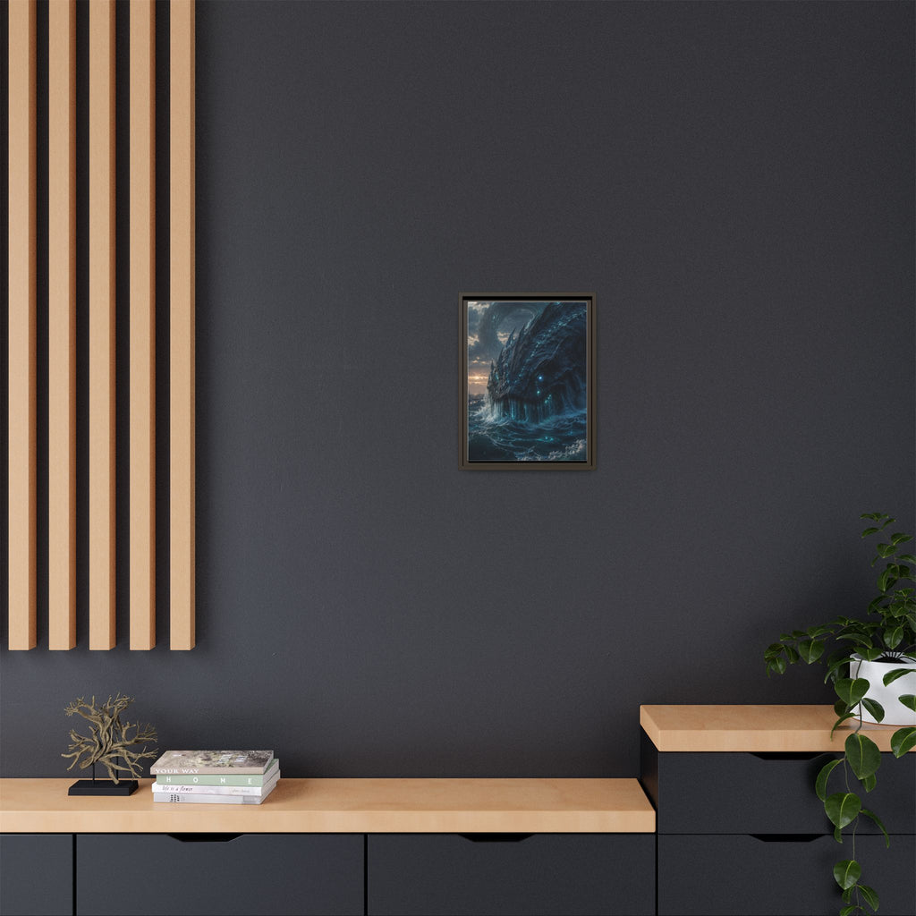 Framed Matte Canvas - Mythic Sea Leviathan Wall Art