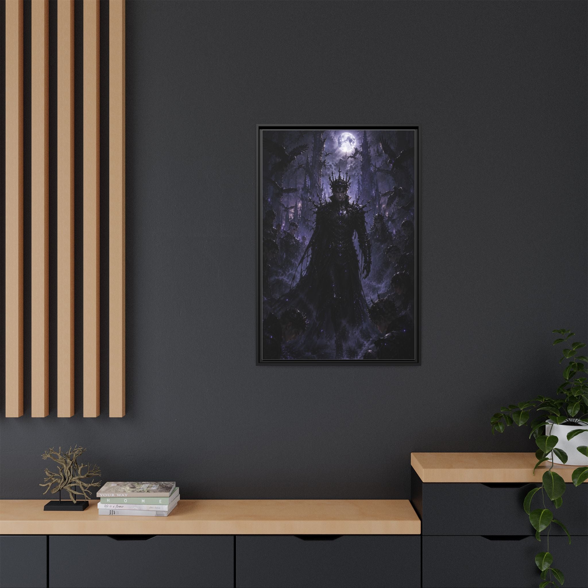 Dark King Matte Canvas Framed Print — Gothic Fantasy Wall Art