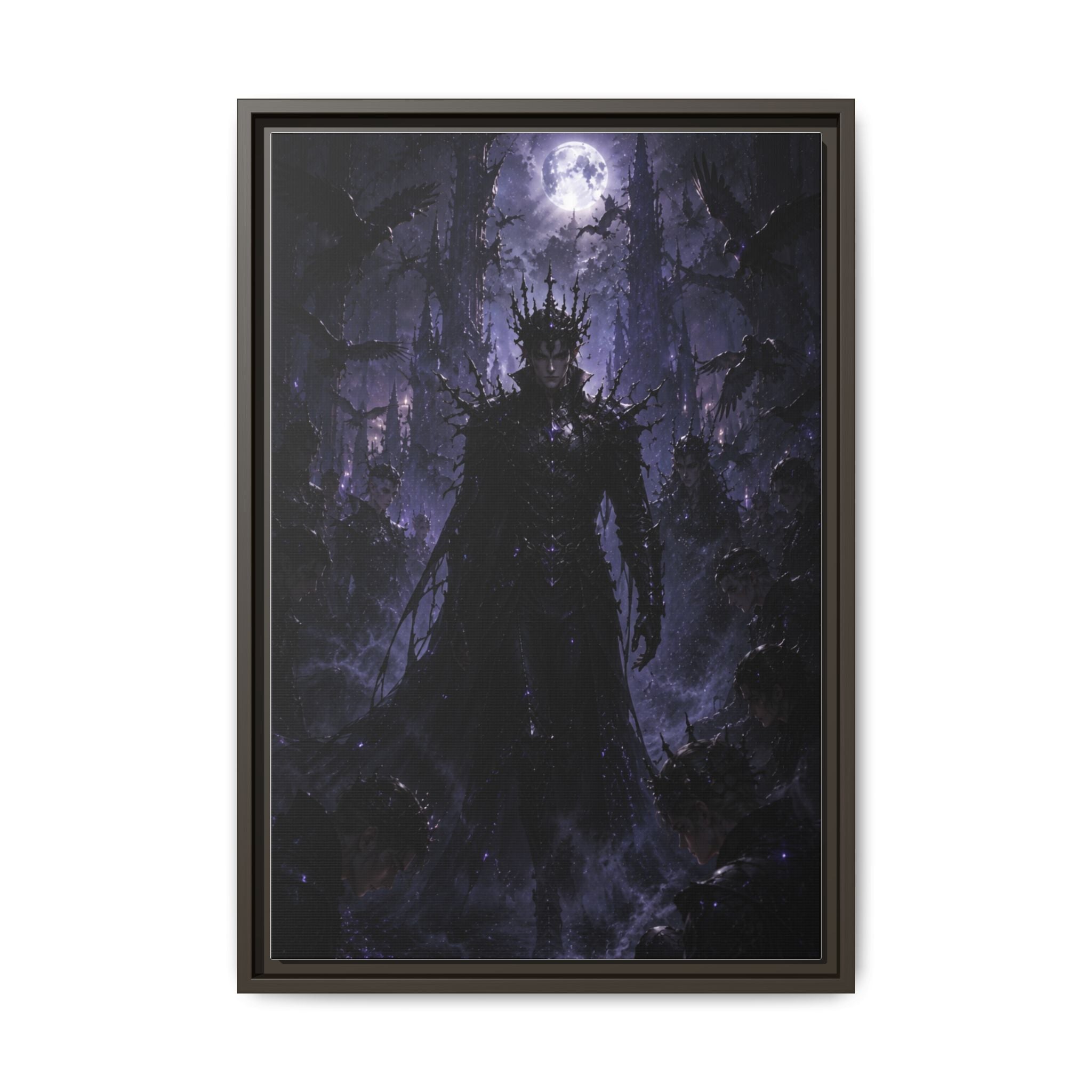 Dark King Matte Canvas Framed Print — Gothic Fantasy Wall Art