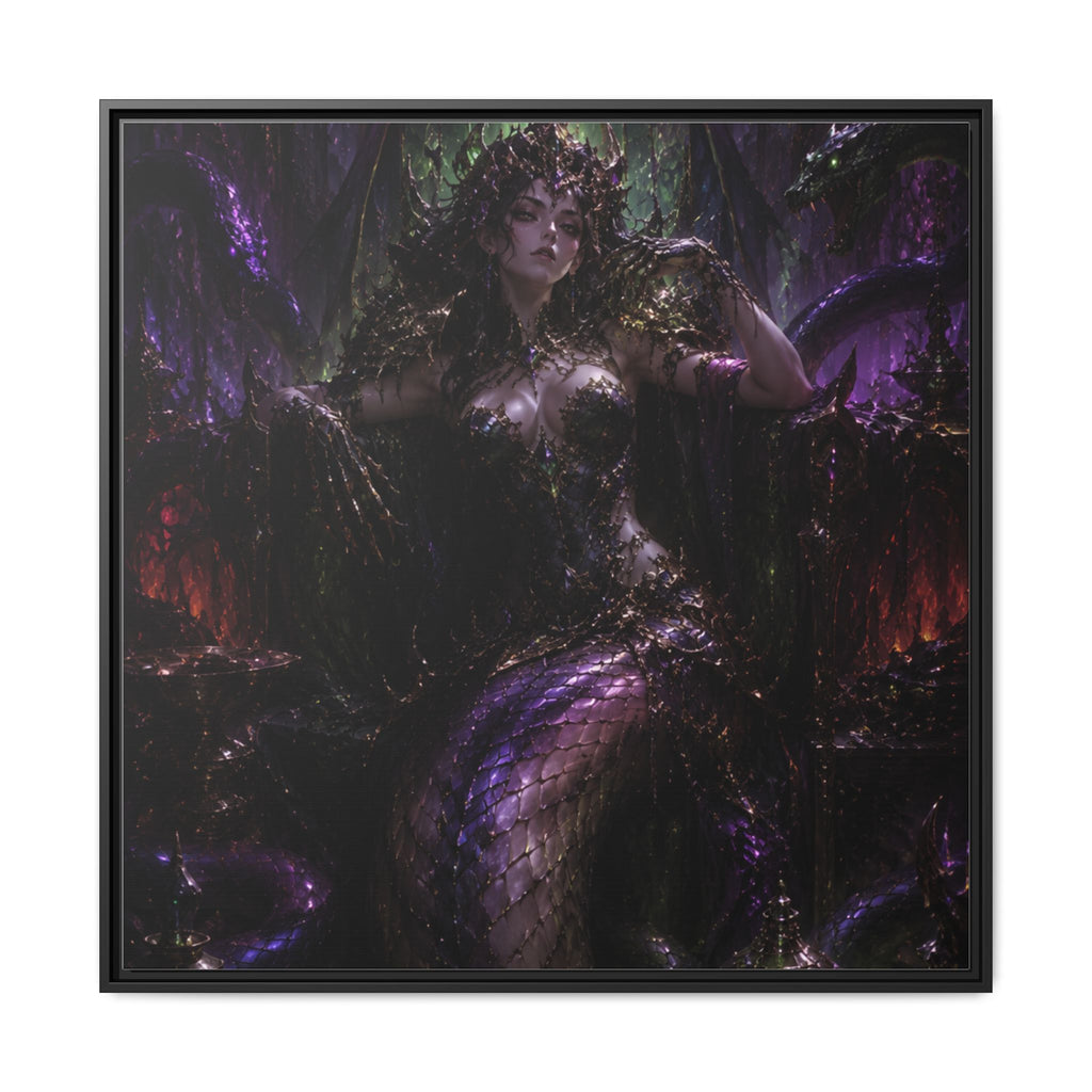 Dark Fantasy Goddess Matte Canvas Print — Framed Multi‑Color Wall Art
