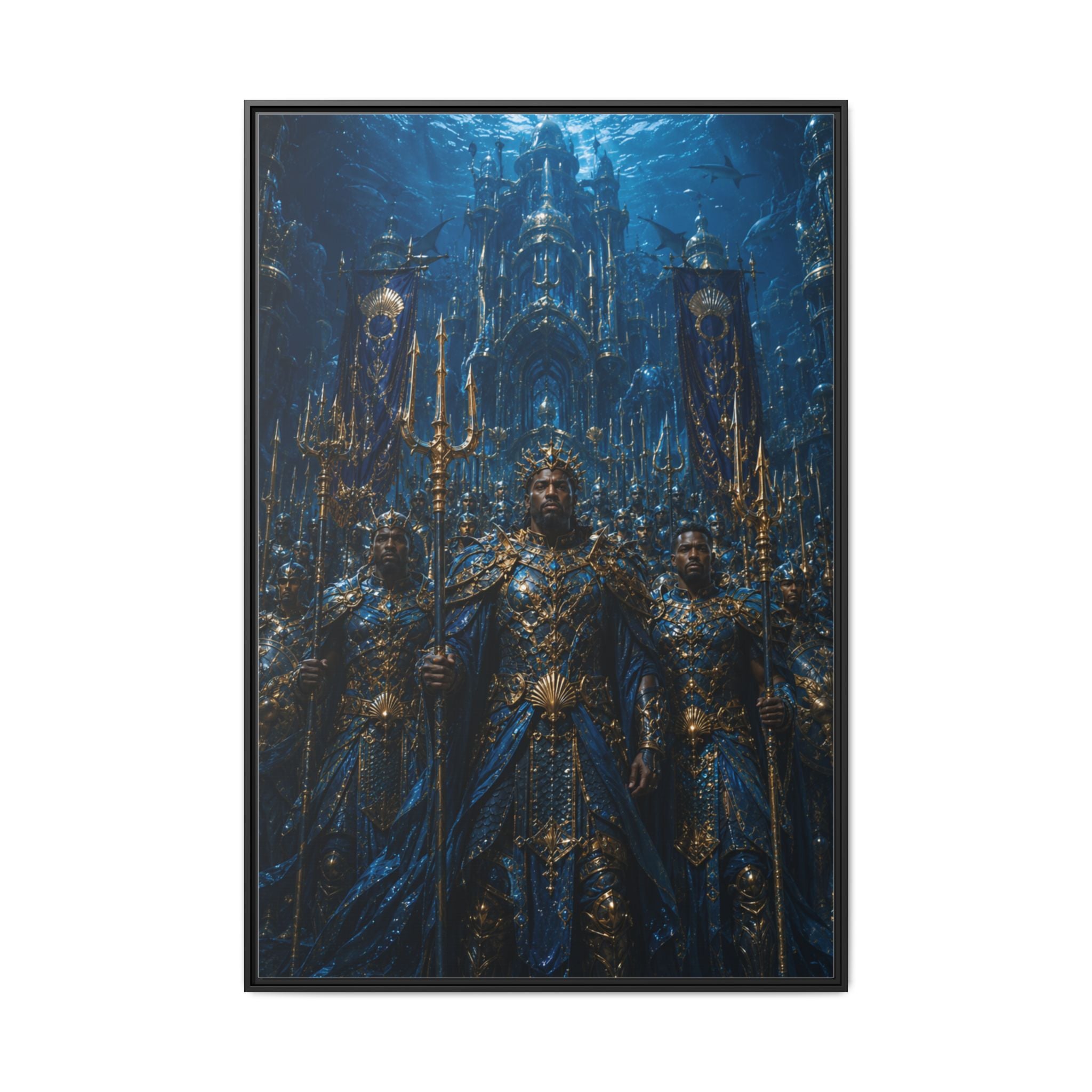 Framed Matte Canvas - Underwater King Artwork