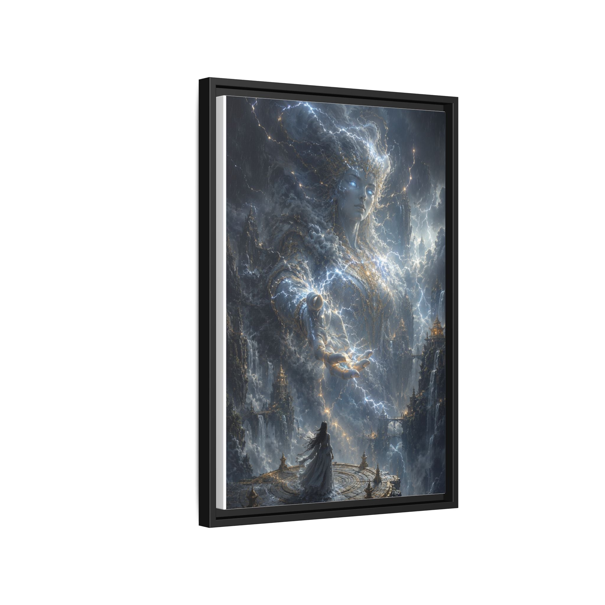 Framed Matte Canvas Print — Ethereal Star Goddess Fantasy Wall Art