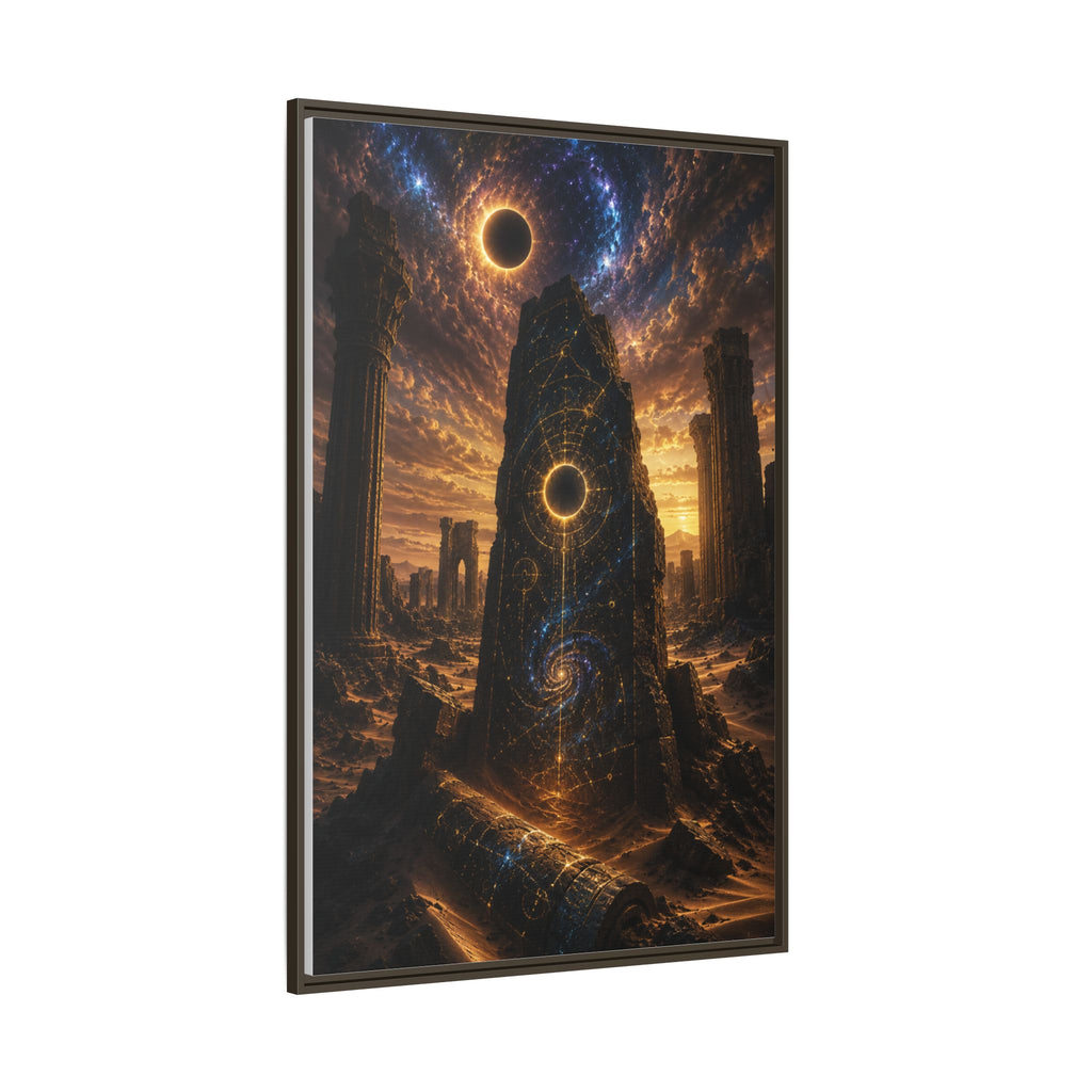Framed Matte Canvas - Cosmic Obelisk Fantasy Wall Art