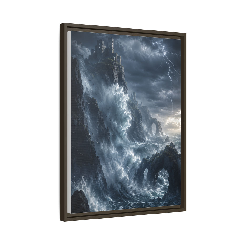 Framed Matte Canvas - Stormy Ocean Fantasy Wall Art