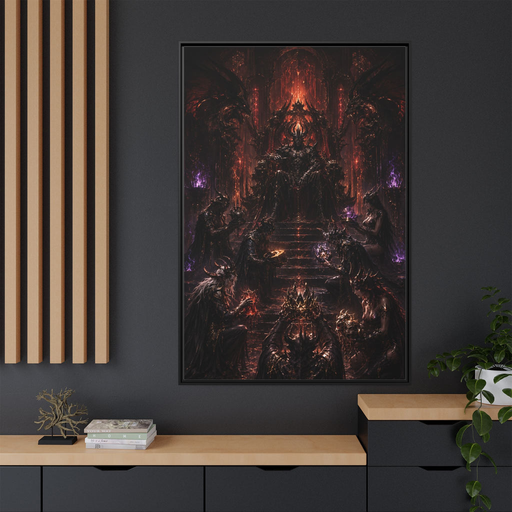 Dark Fantasy Throne Room Matte Canvas Print (Framed)