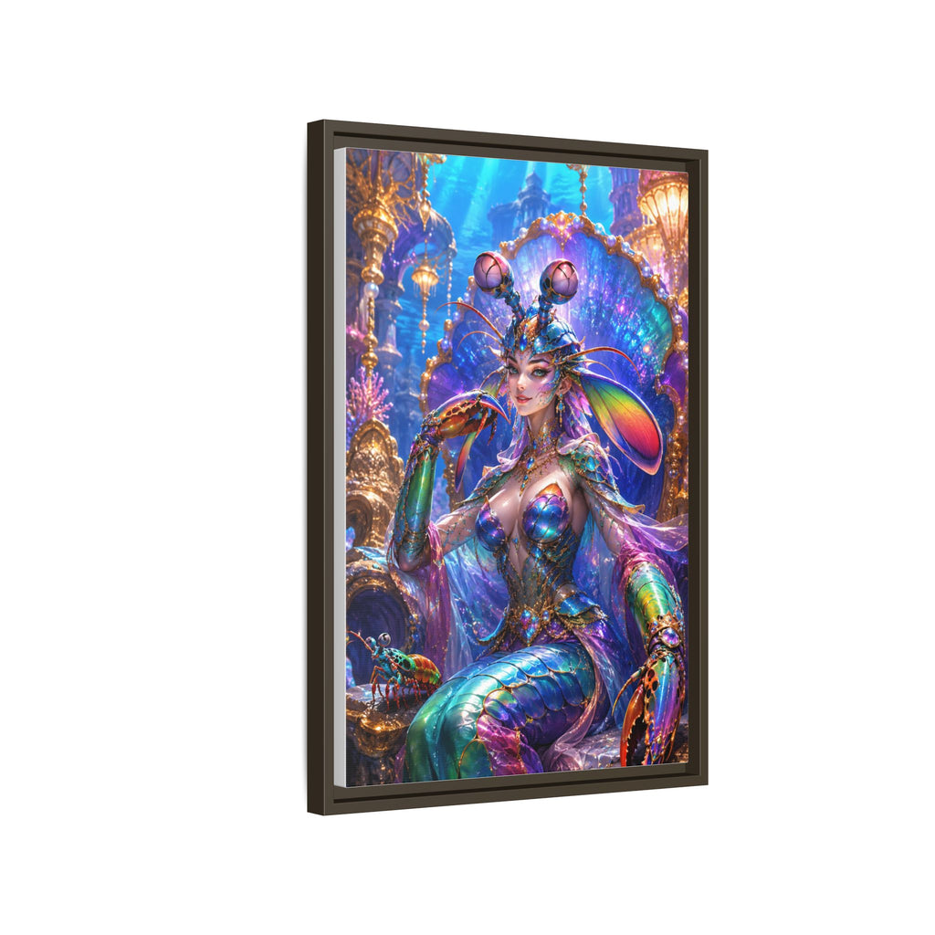 Mermaid Queen Framed Matte Canvas Art — Vibrant Fantasy Underwater Wall Decor