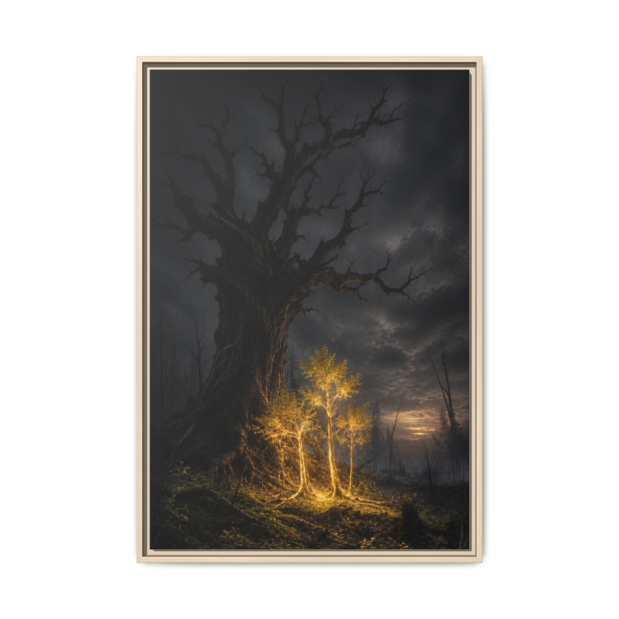 Framed Matte Canvas — Glowing Enchanted Tree Wall Art