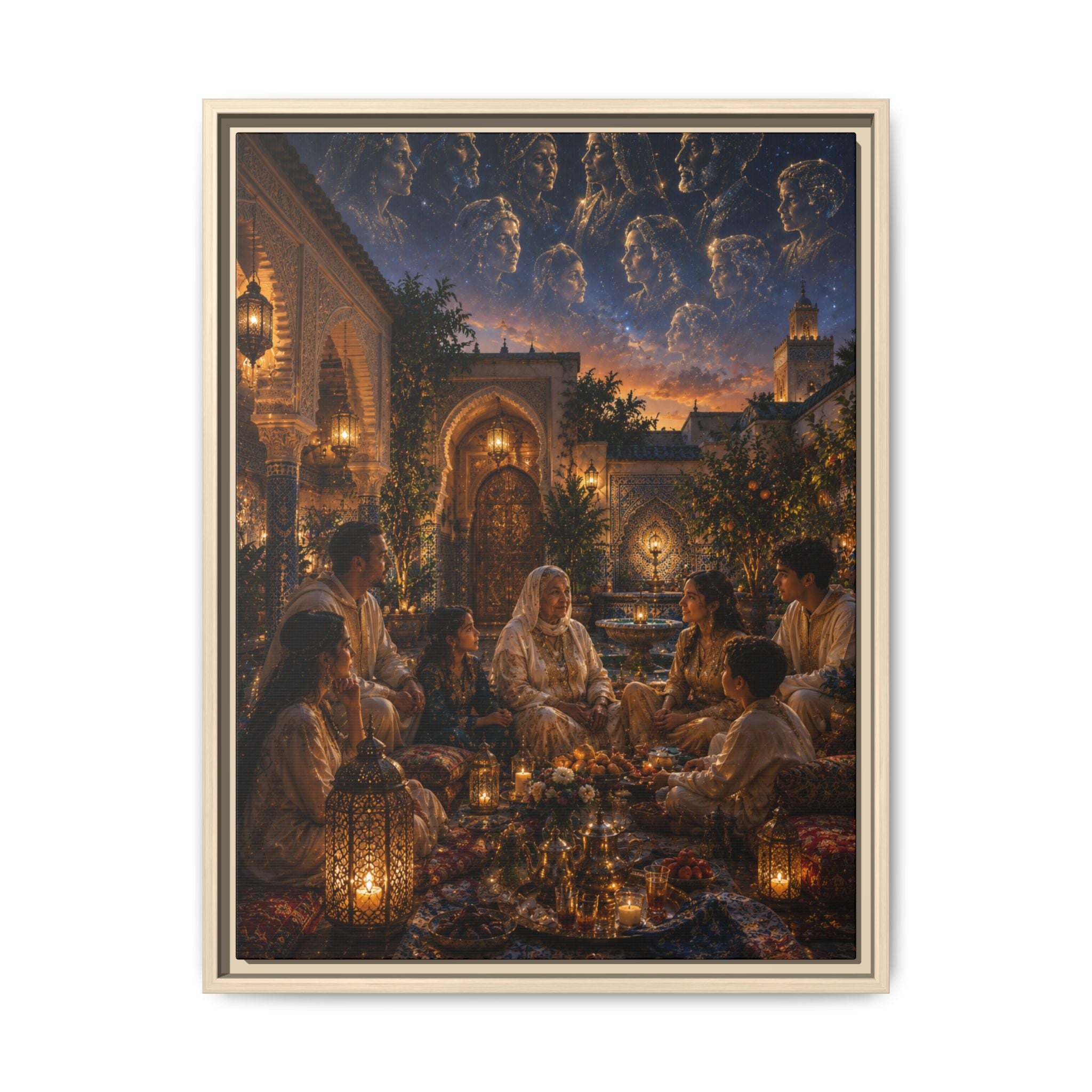 Fine Art Paper Print - Ramadan Iftar Night Scene Wall Art