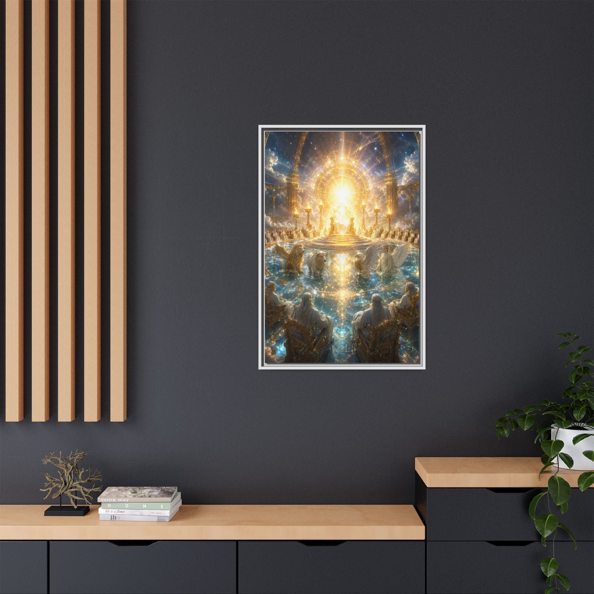 Heavenly Throne Room Matte Framed Canvas Print